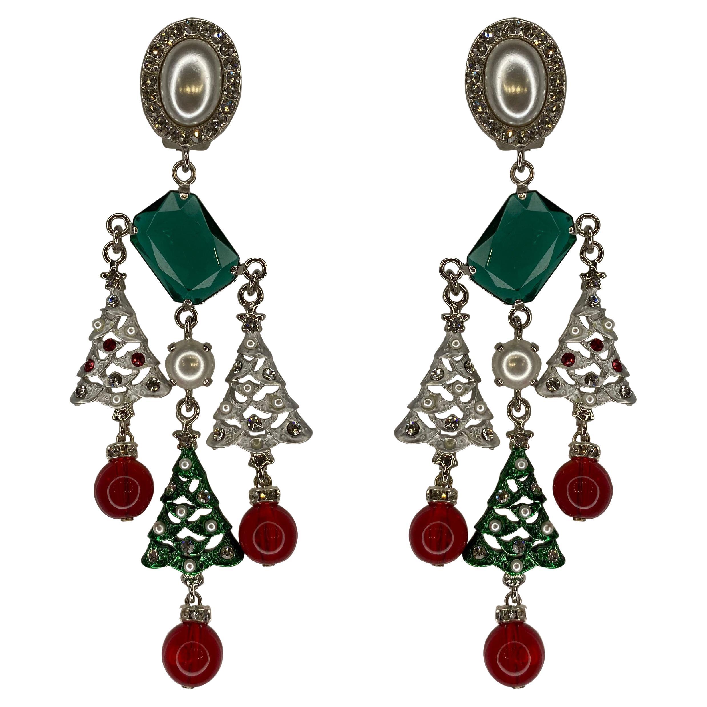 Carlo Zini Milano Christmas Chandelier Earrings