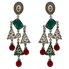 Used Carlo Zini Milano Christmas Chandelier Earrings