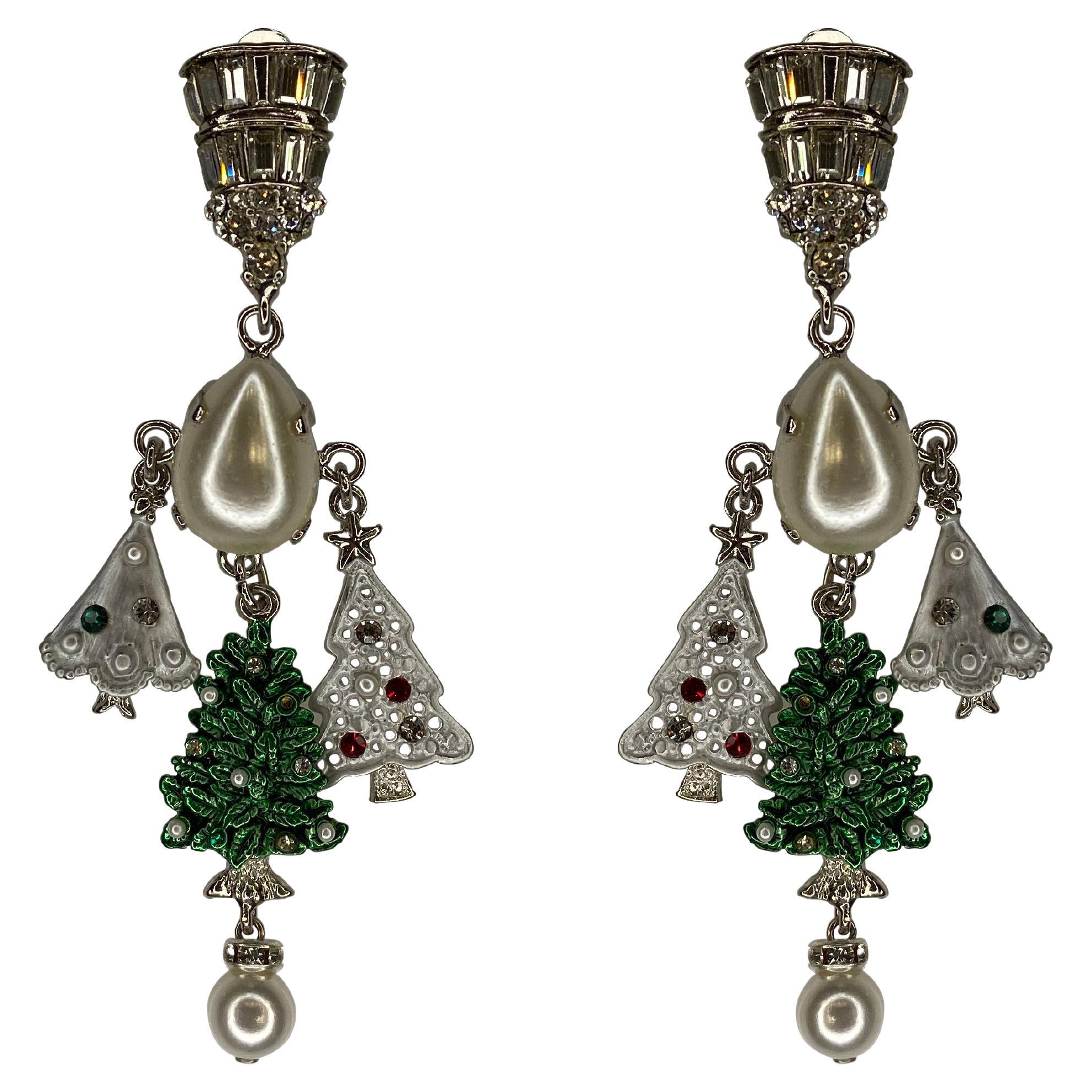 Carlo Zini Milano Christmas Chandelier Earrings