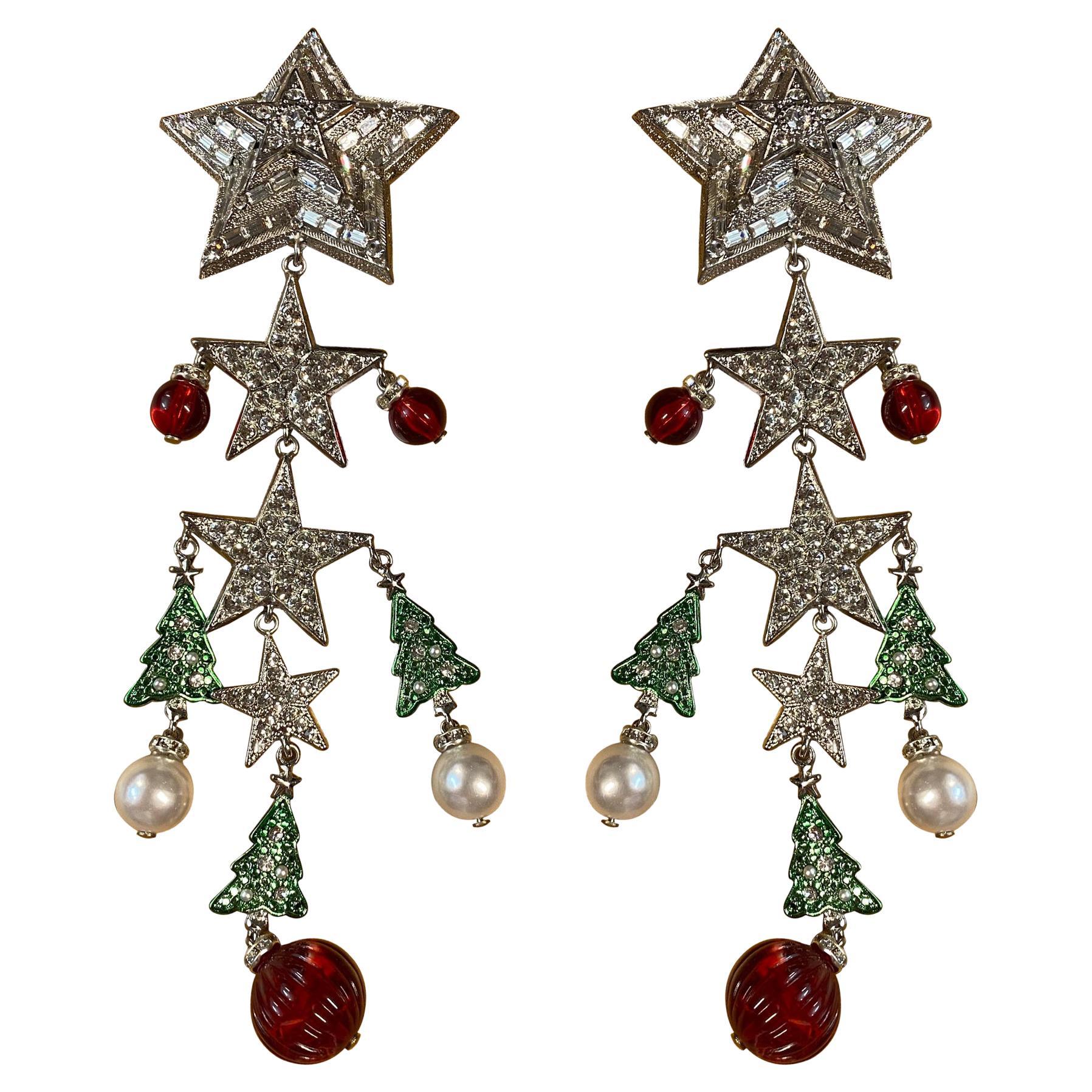 Carlo Zini Milano Christmas Chandelier Earrings For Sale