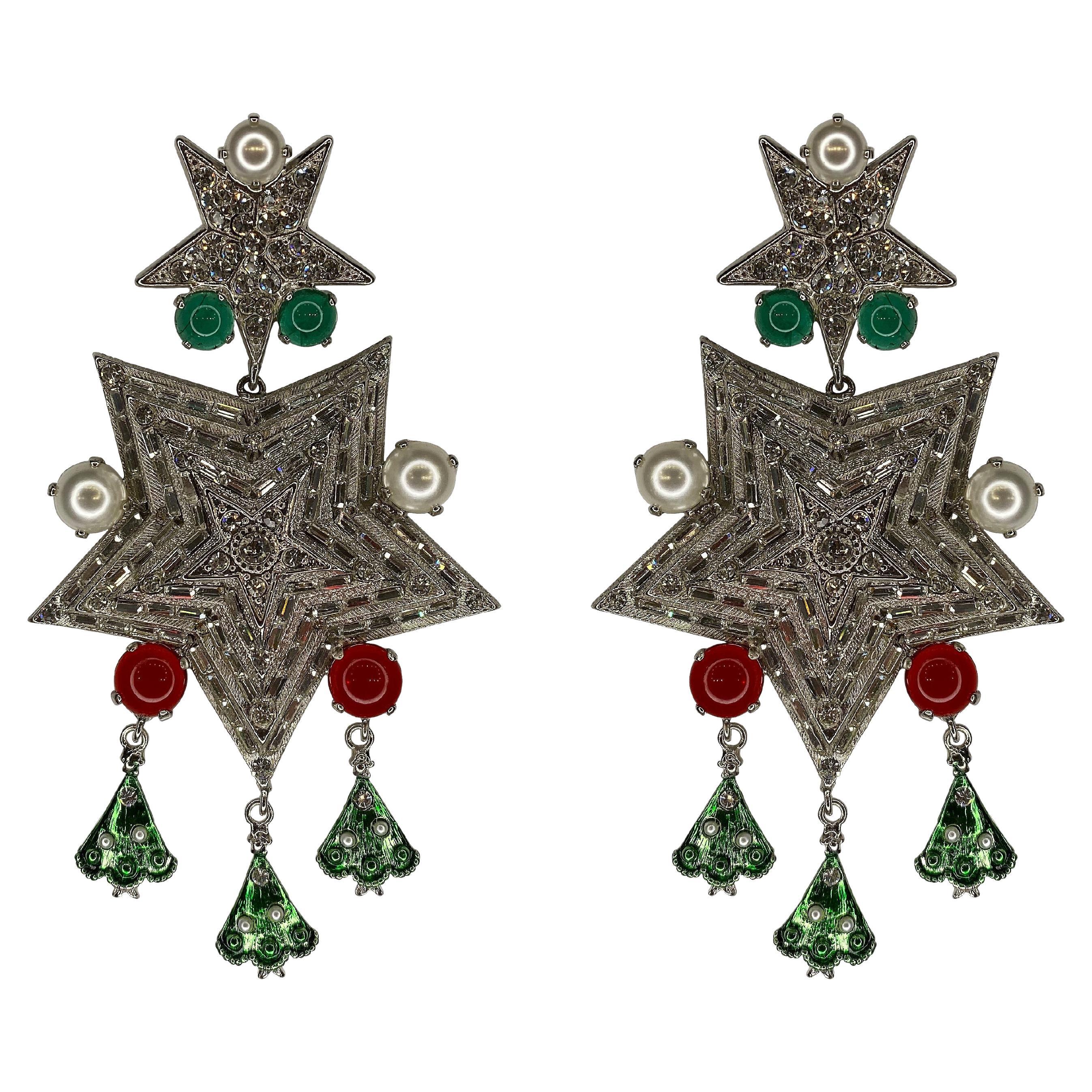 Carlo Zini Milano Christmas Chandelier Earrings For Sale