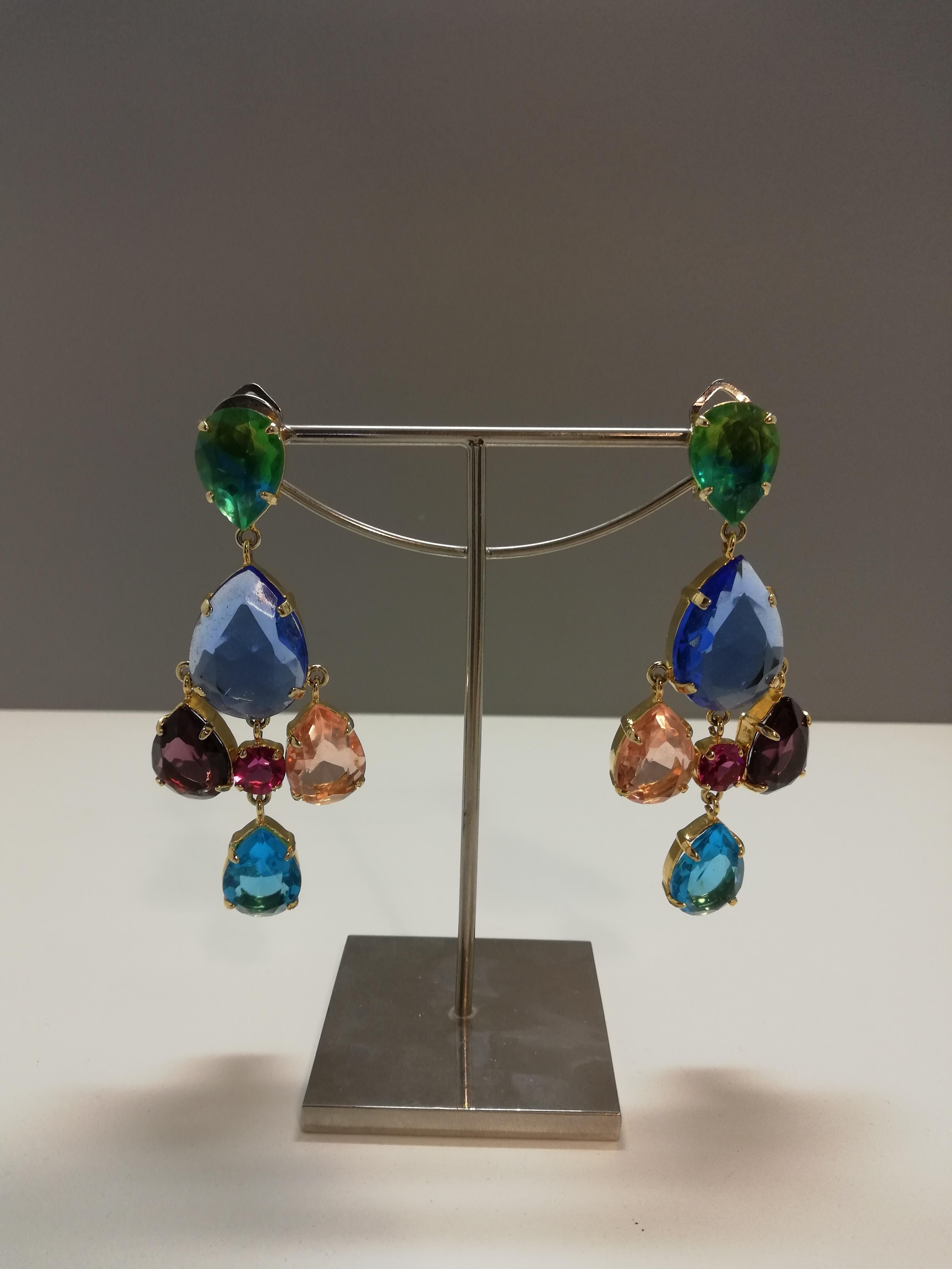 Mixed Cut Carlo Zini Milano Crystal Earrings