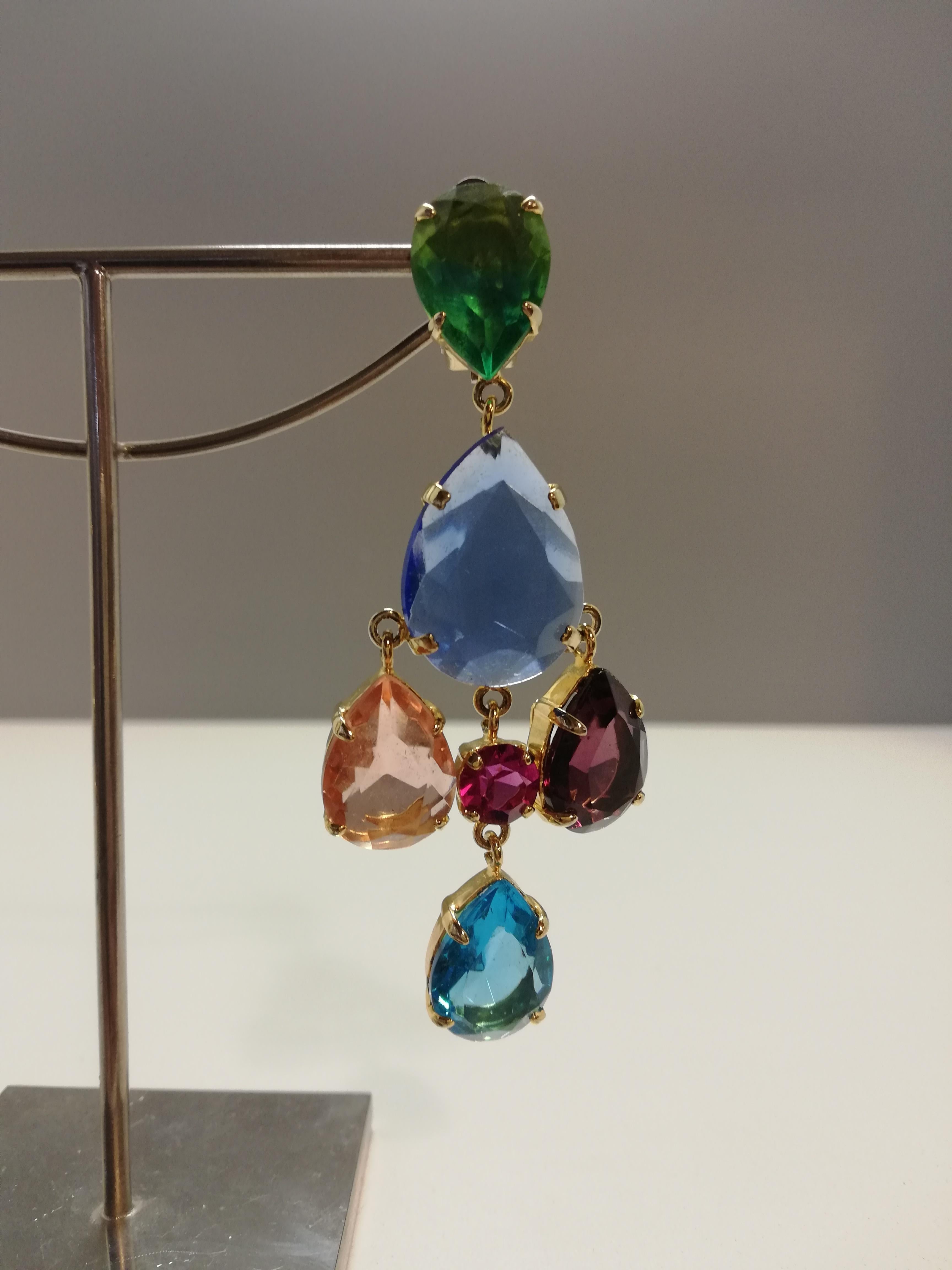 Carlo Zini Milano Crystal Earrings In New Condition In Gazzaniga (BG), IT
