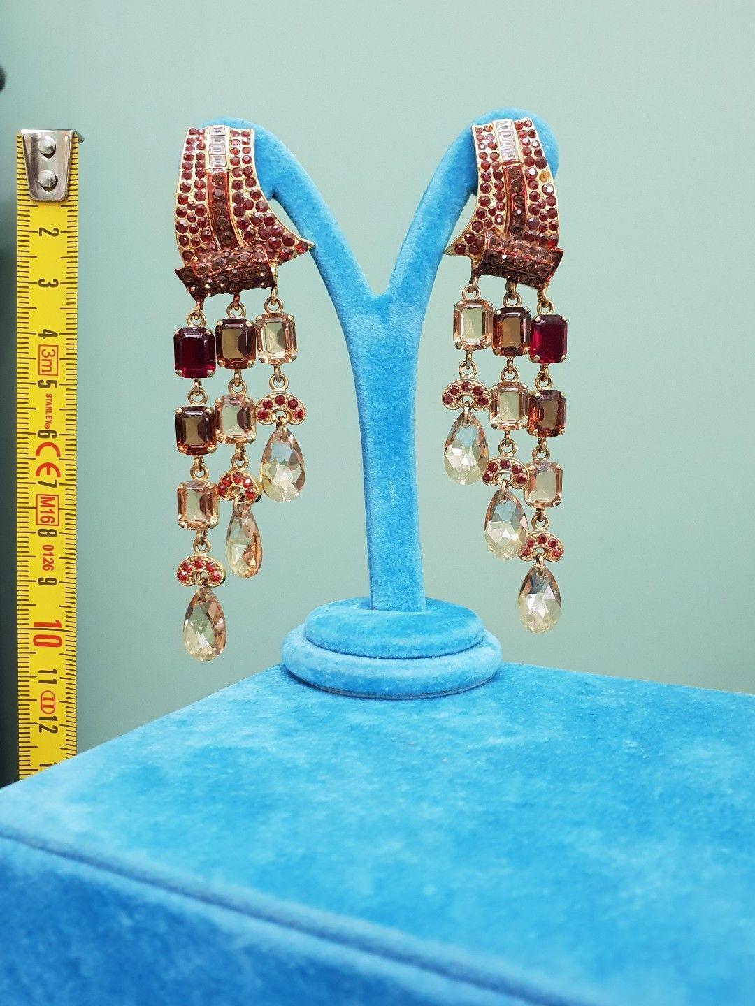 Carlo Zini Milano Earrings Vintage Costume Jewelry, Italy, 1990s For Sale 2