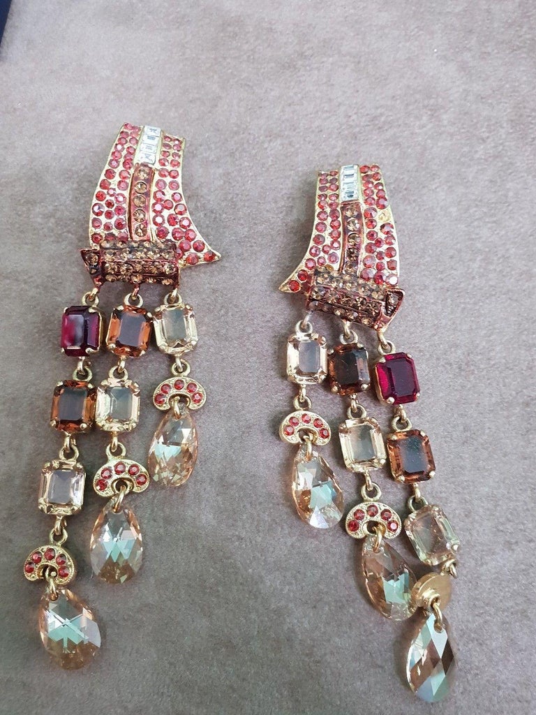 Carlo Zini Milano Earrings Vintage Costume Jewelry Italy 1990s Carlo Zini Milano Earrings Vintage Costume Jewelry Italy 1990s