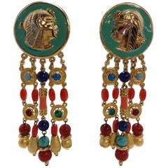 Vintage Carlo Zini Milano Egyptian Earrings