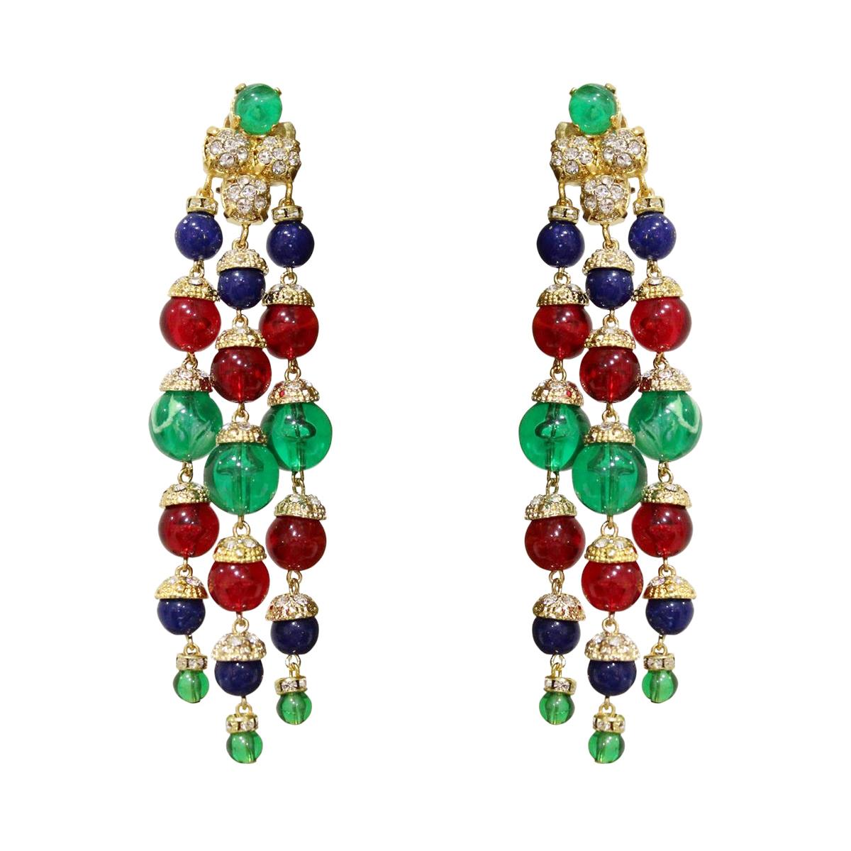 Carlo Zini Milano Multicolored Boules Earrings For Sale