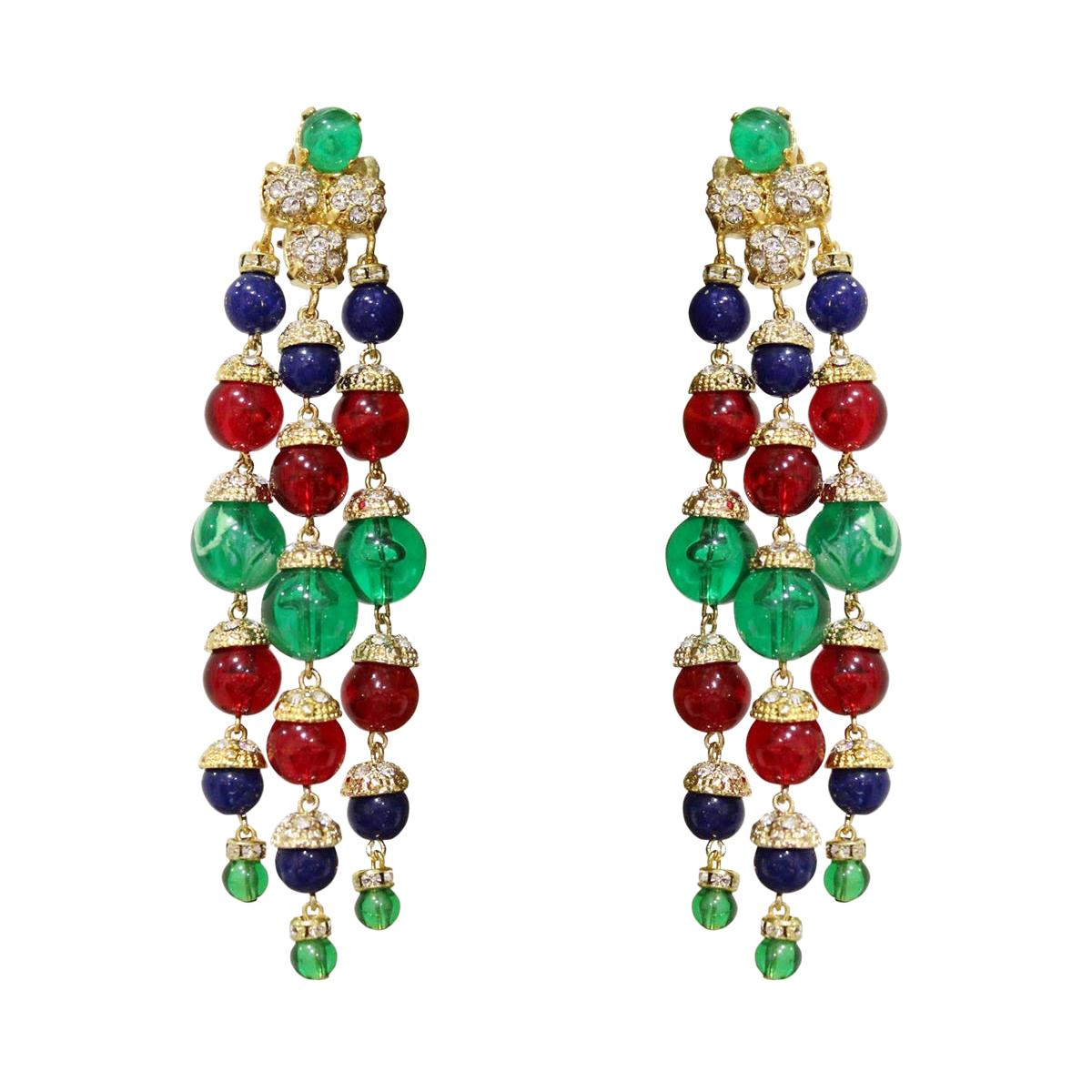 Carlo Zini Milano Multicolored Boules Earrings