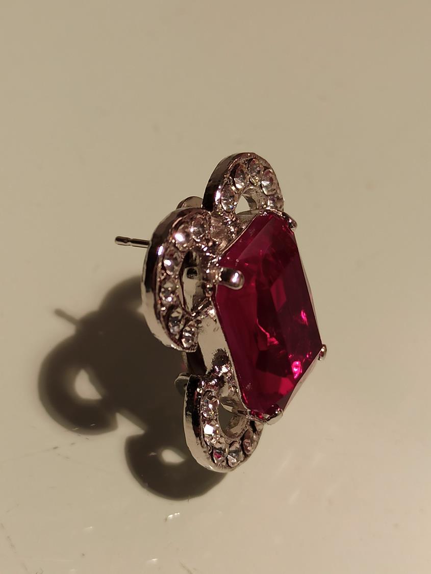 Carlo Zini Milano Ruby Déco Earrings In New Condition For Sale In Gazzaniga (BG), IT