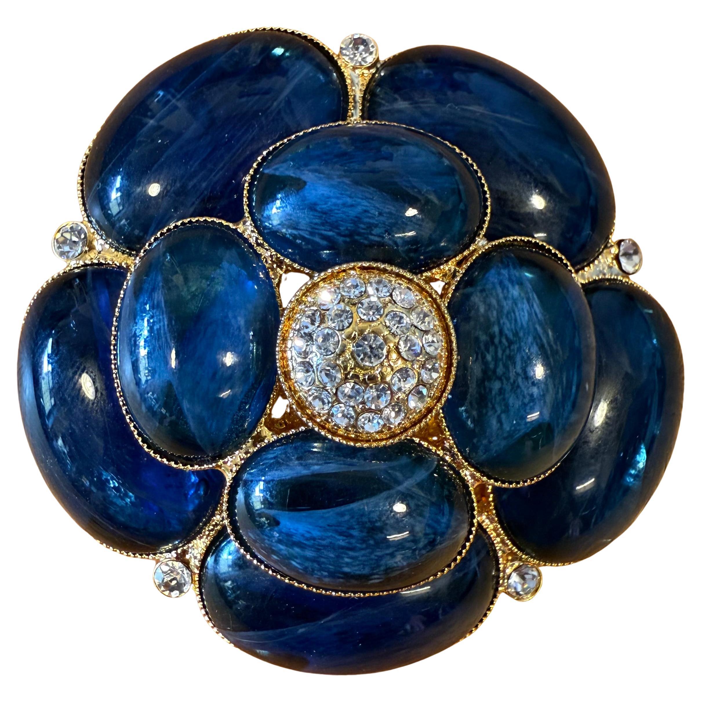 Carlo Zini Milano Sapphire Like Brooch For Sale