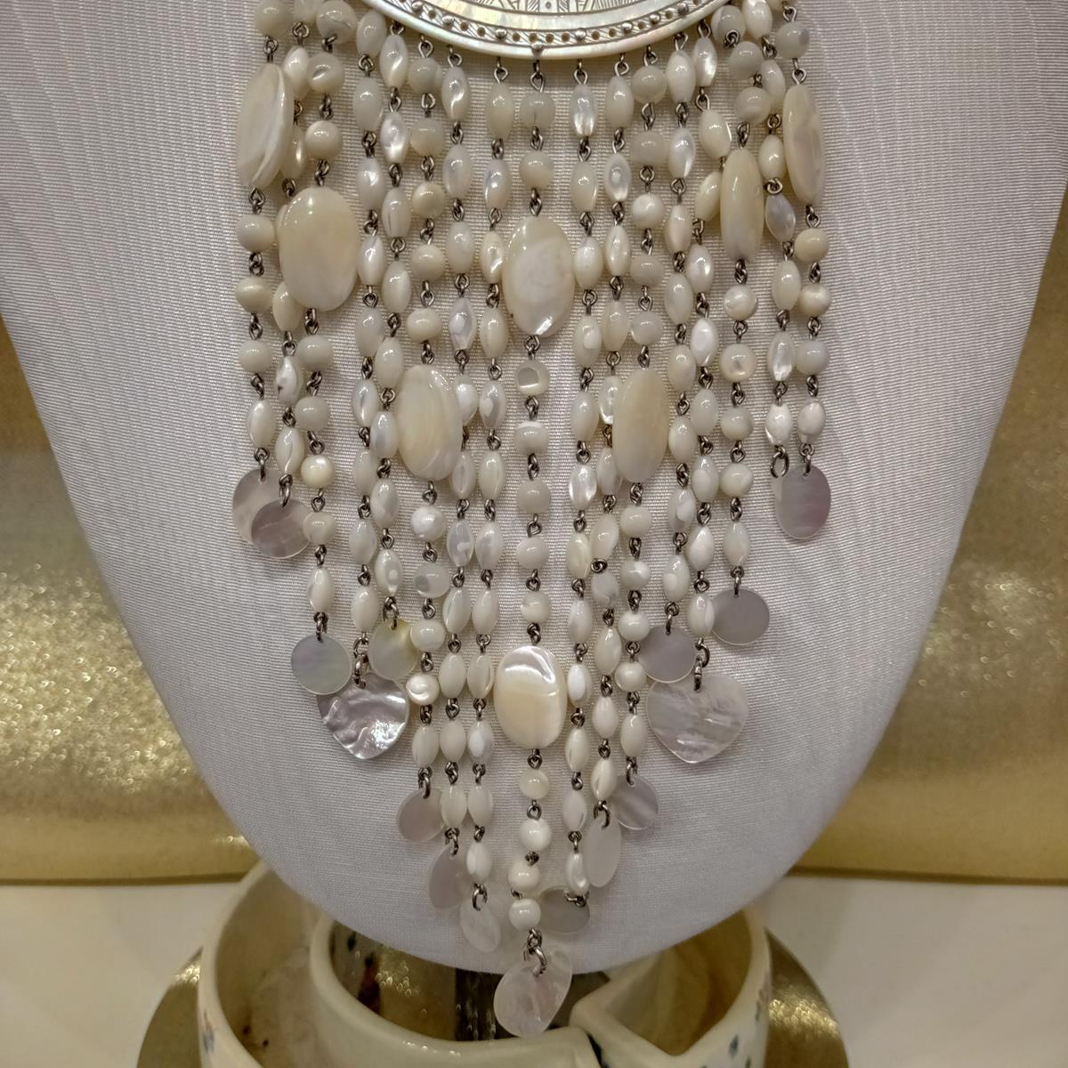 Women's Carlo Zini Mother of Pearl Maxi Necklace For Sale