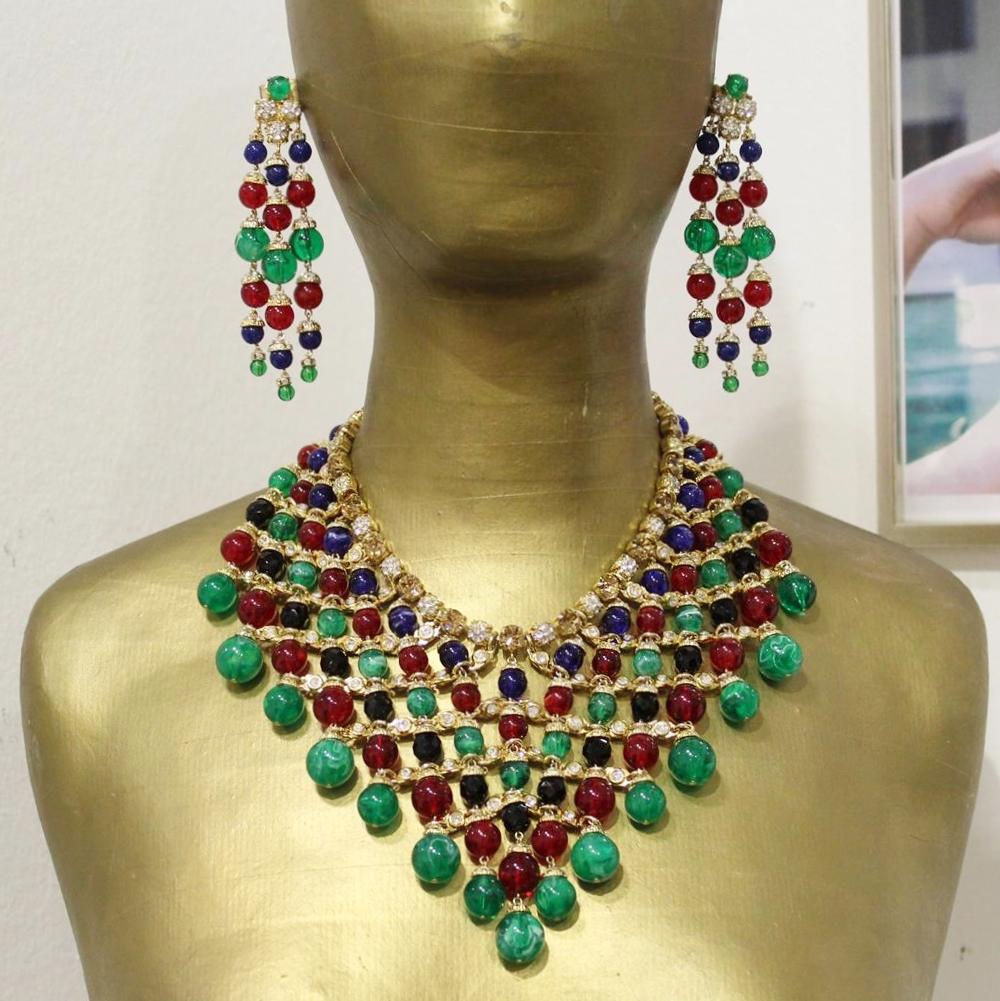 Women's Carlo Zini Multicolored Boules Necklace For Sale