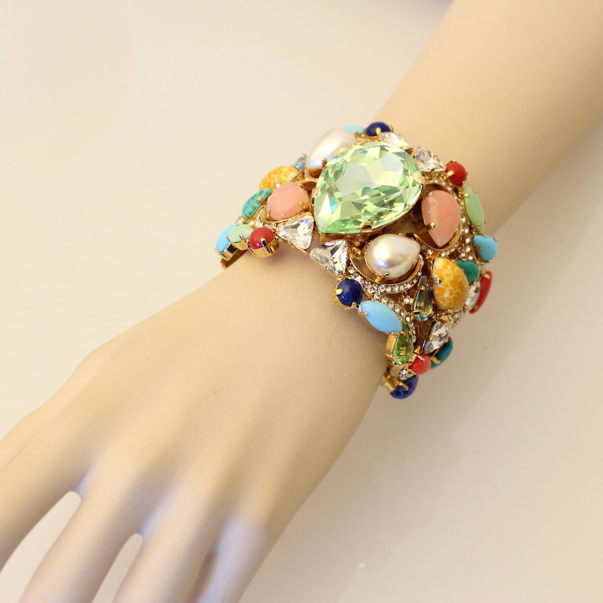 Carlo Zini Multicolored Crystals Bracelet For Sale 2