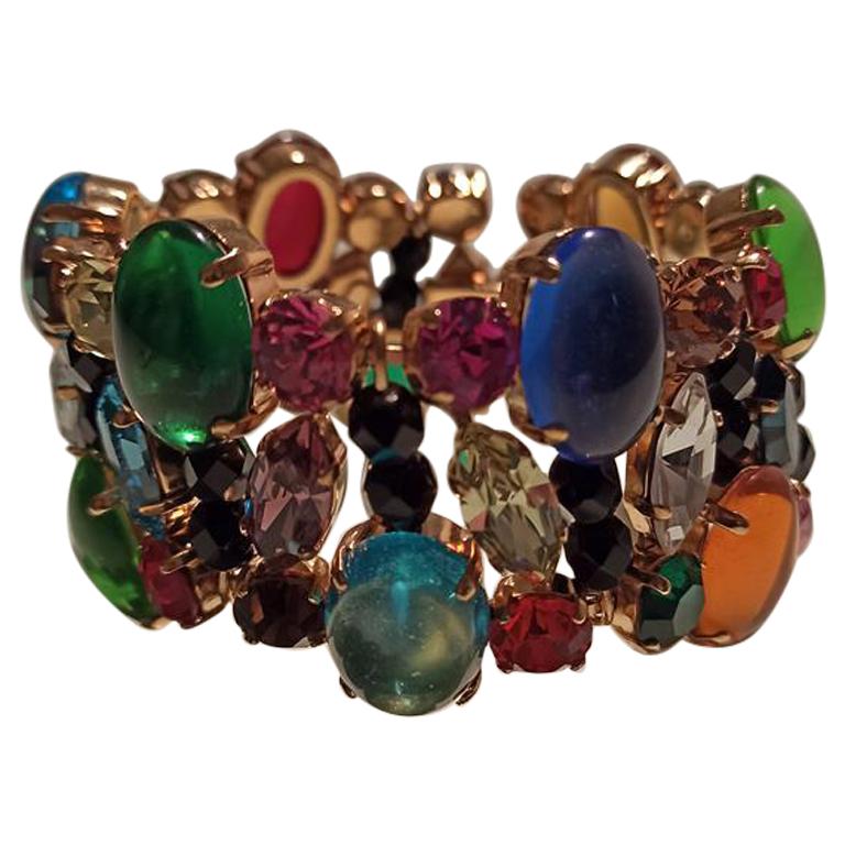 Carlo Zini Multicolored Crystals Bracelet For Sale