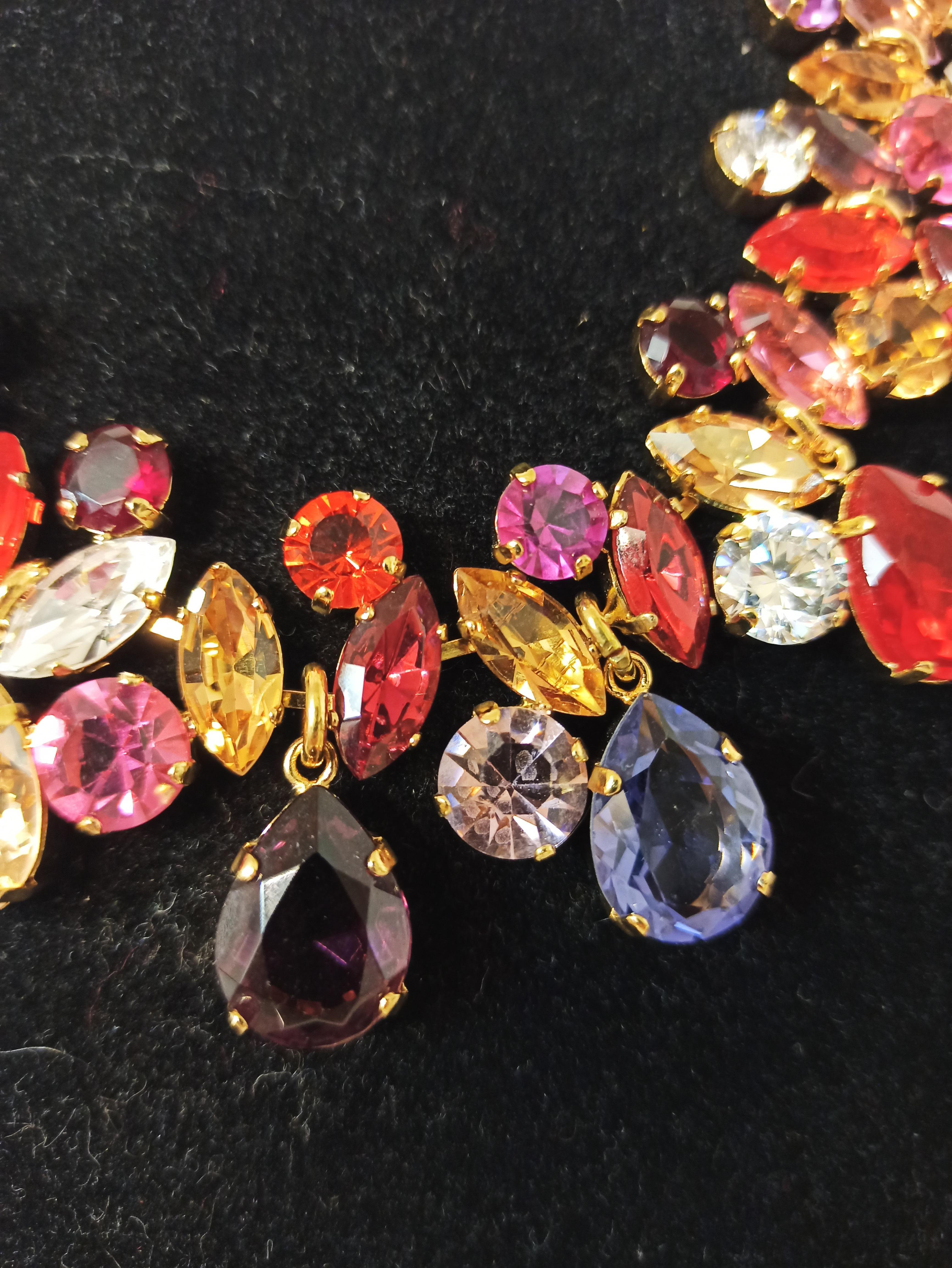 Women's Carlo Zini Multicolored Crystals Collier For Sale