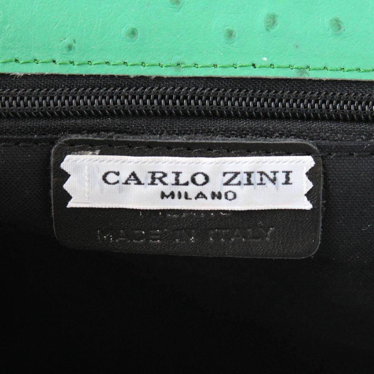 Carlo Zini Ostrich Printed Leather bag with Mink 2