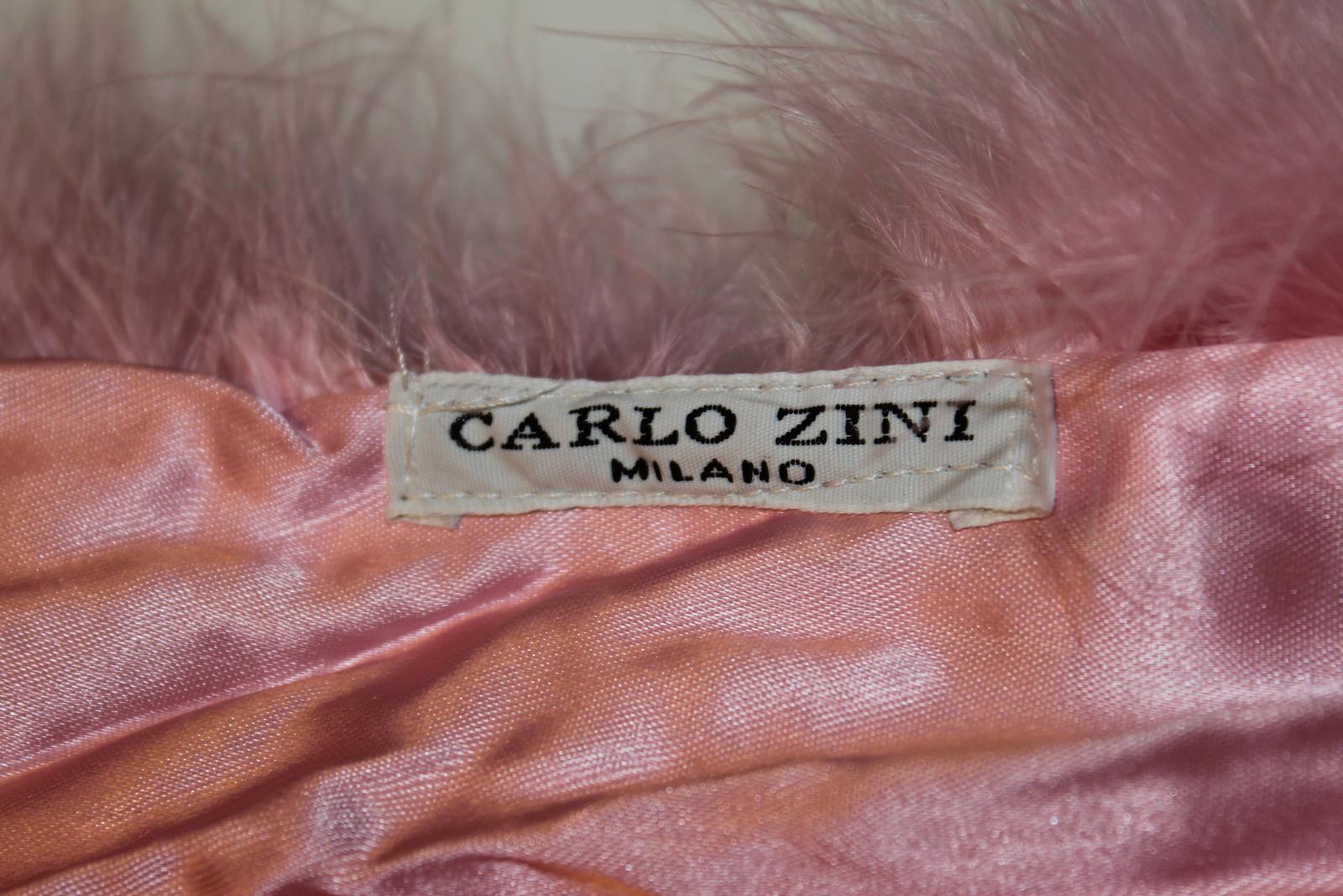 Carlo Zini Étole en plumes de cygne rose Excellent état - En vente à Gazzaniga (BG), IT