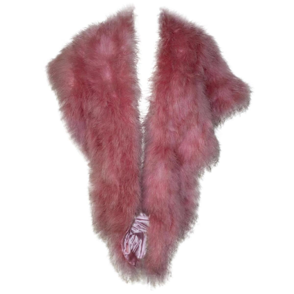 Carlo Zini Pink Swan Feathers Stole For Sale