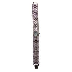 Carlo Zini Vintage Rhodium Jewel Watch with Swarovski Crystals, Italy