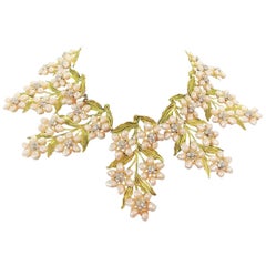 Carlo Zini River Pearls and Leaves Collier