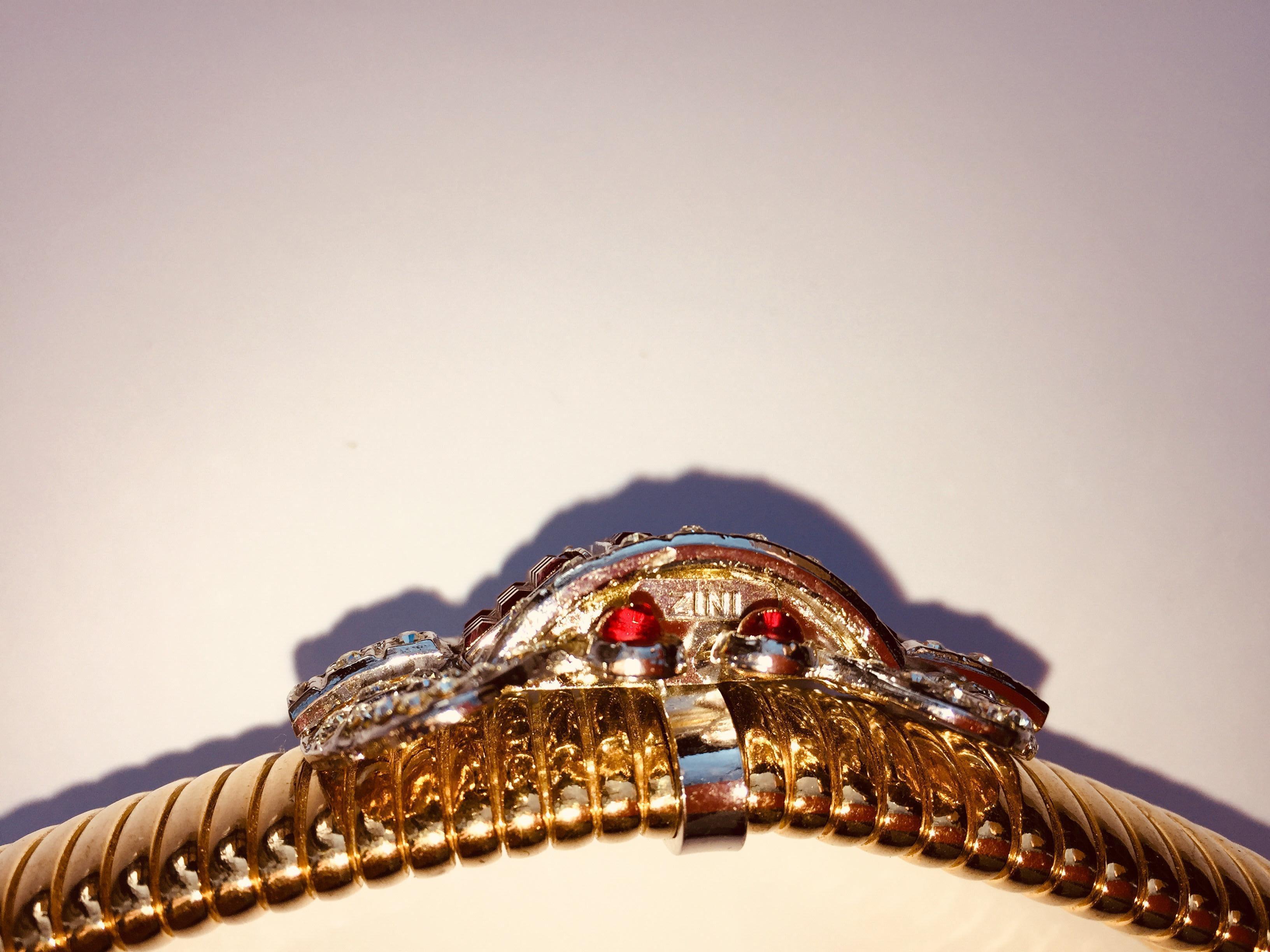 Carlo Zini Tubogas Bracelet with Red Strass and Crystal 3
