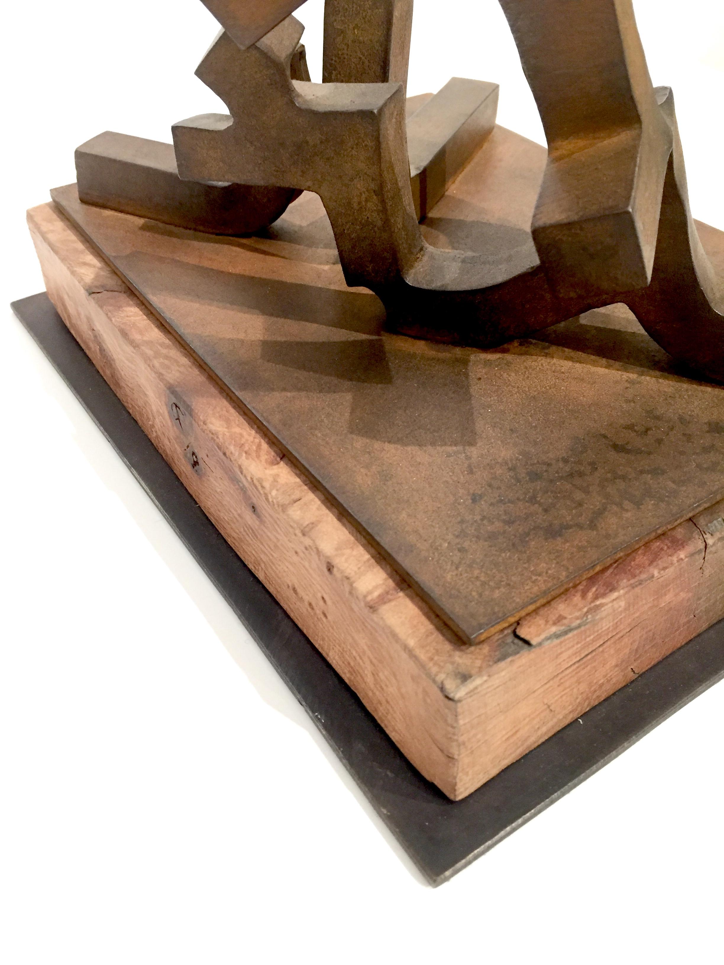 Macareo, Forged Steel and Oak Sculpture, Spanish, 2016 4
