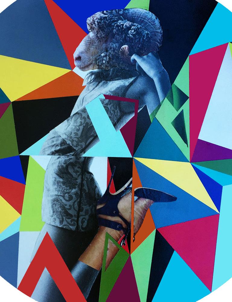 Feed My Sheep, Abstract figurative fashionMixed Media on Plexiglass - Contemporary Mixed Media Art by Carlos Alejandro