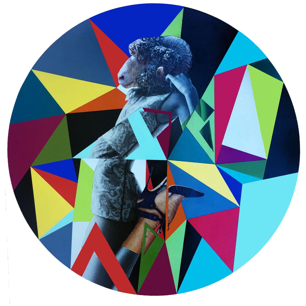 Feed My Sheep, Abstract figurative fashionMixed Media on Plexiglass - Mixed Media Art by Carlos Alejandro