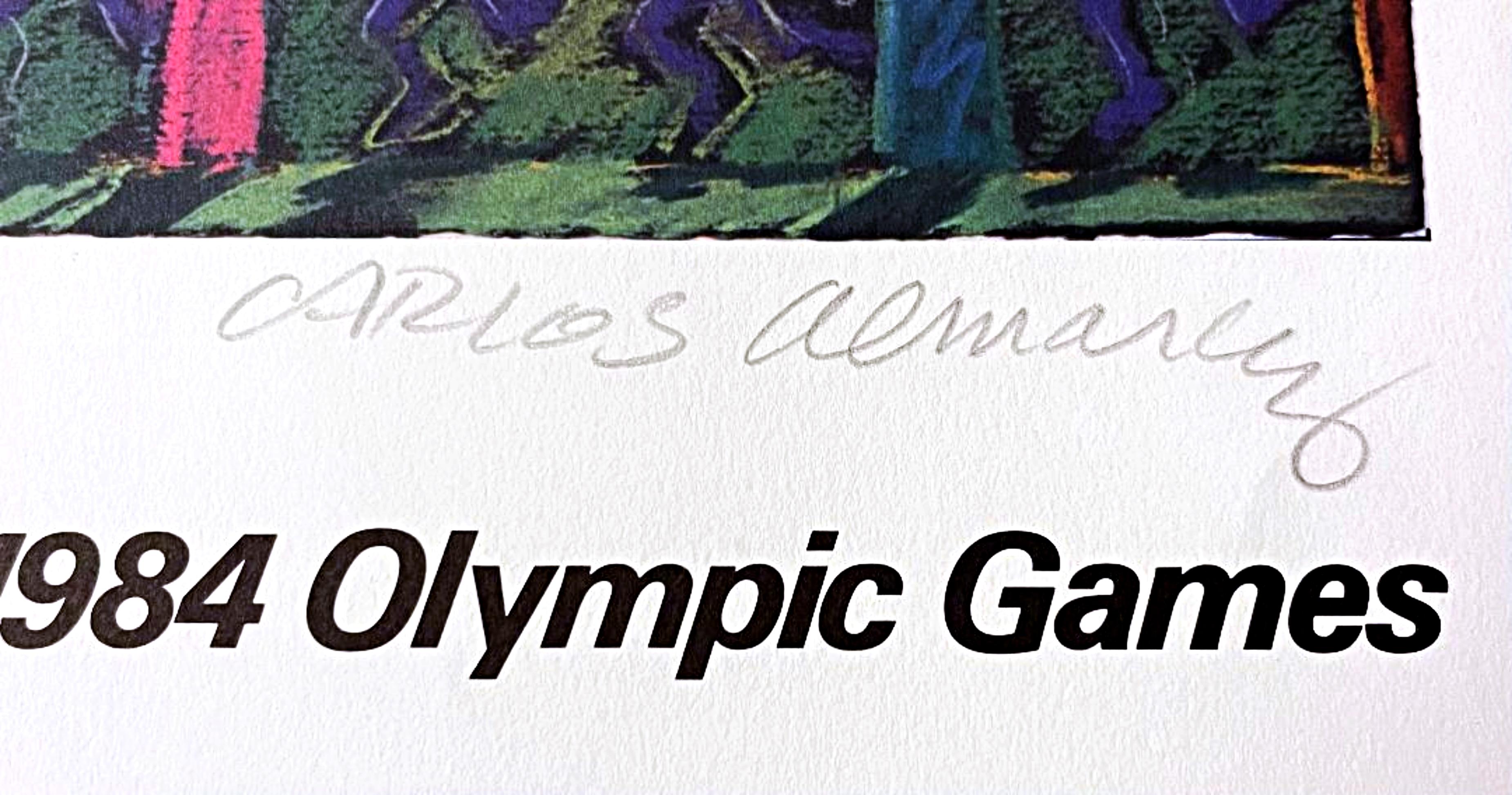 Los Angeles 1984 Olympic Games poster hand signed Edition 750 w/Olympic COA  - Contemporary Print by Carlos Almaraz
