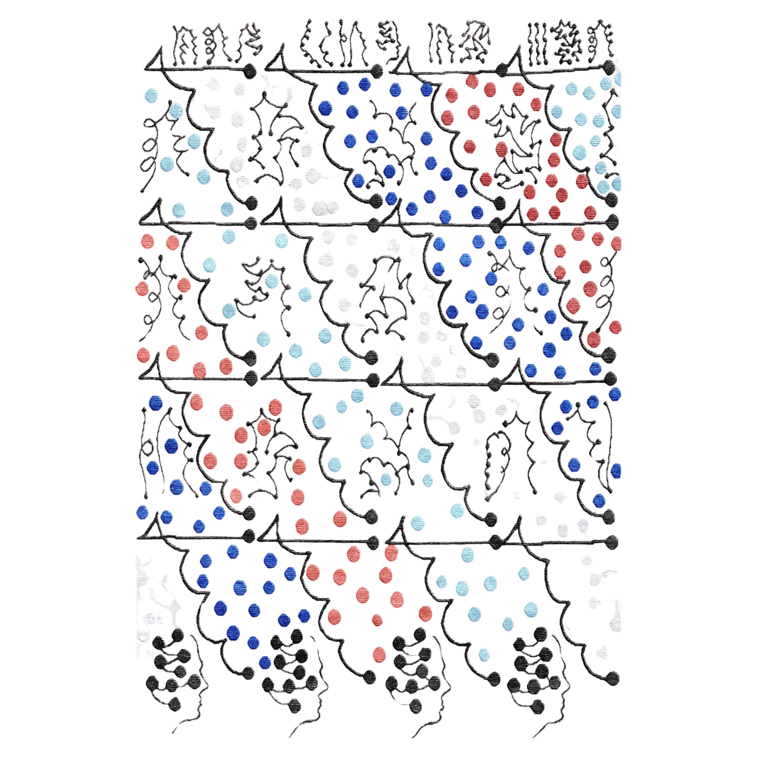 Carlos Amorales - Tapis de laine et de soie noué à la main par l
artiste en édition limitée 6
x 4
.