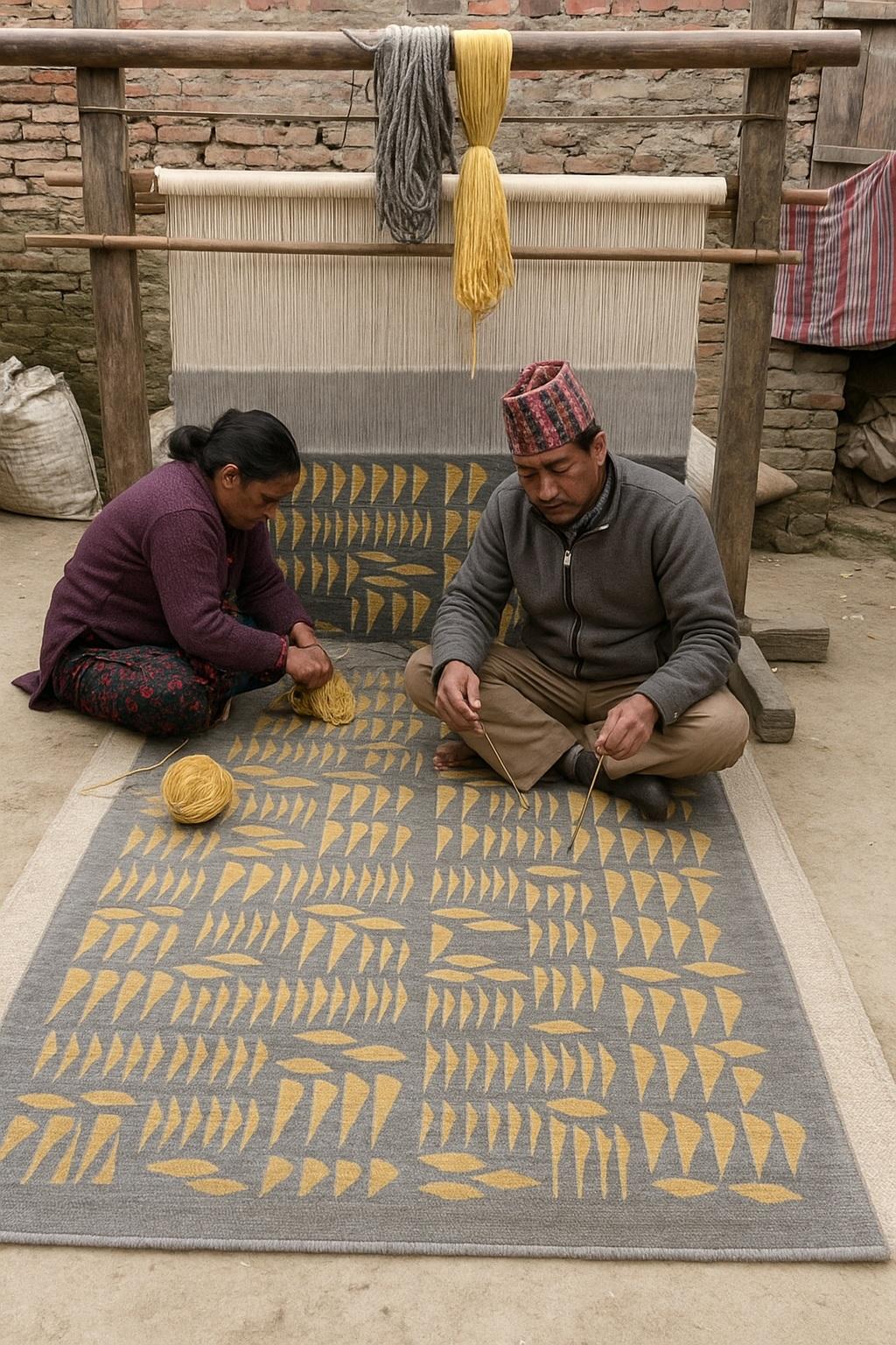 Carlos Amorales & Studio RODA Nepal Wolle/Seide Ltd Ed Handgeknüpfter Teppich Größe 6×4 im Angebot 6