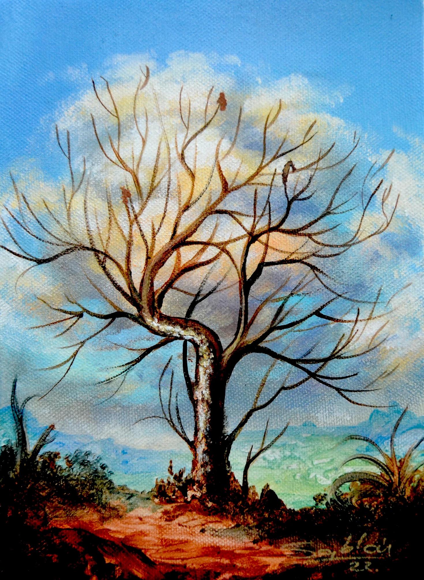 Figurative Painting di Carlos Antonio Sablon Perez - Arte contemporanea cubana di Carlos Sablon - L'Arbre et la Vie