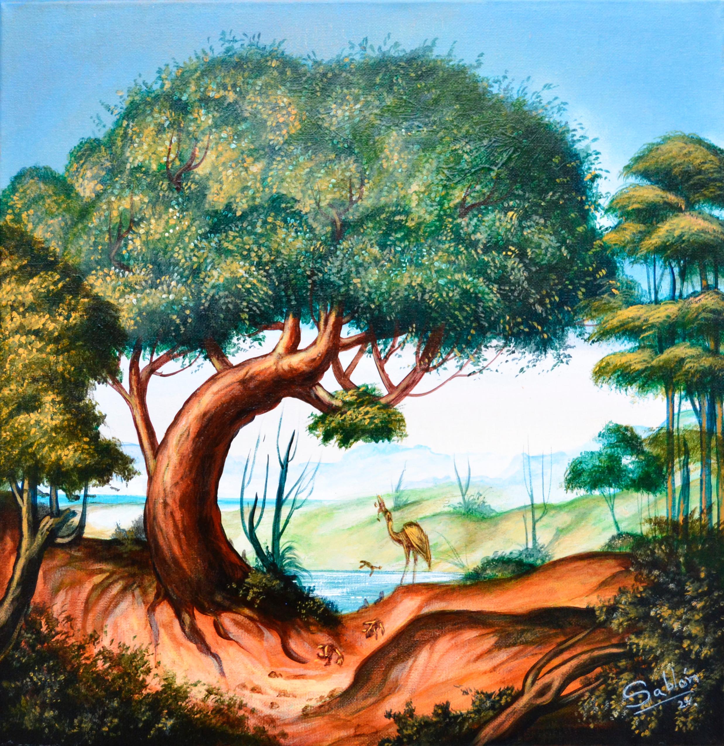 Figurative Painting di Carlos Antonio Sablon Perez - Arte contemporanea cubana di Carlos Sablon - Les Grenouilles qui Demandent un Roi