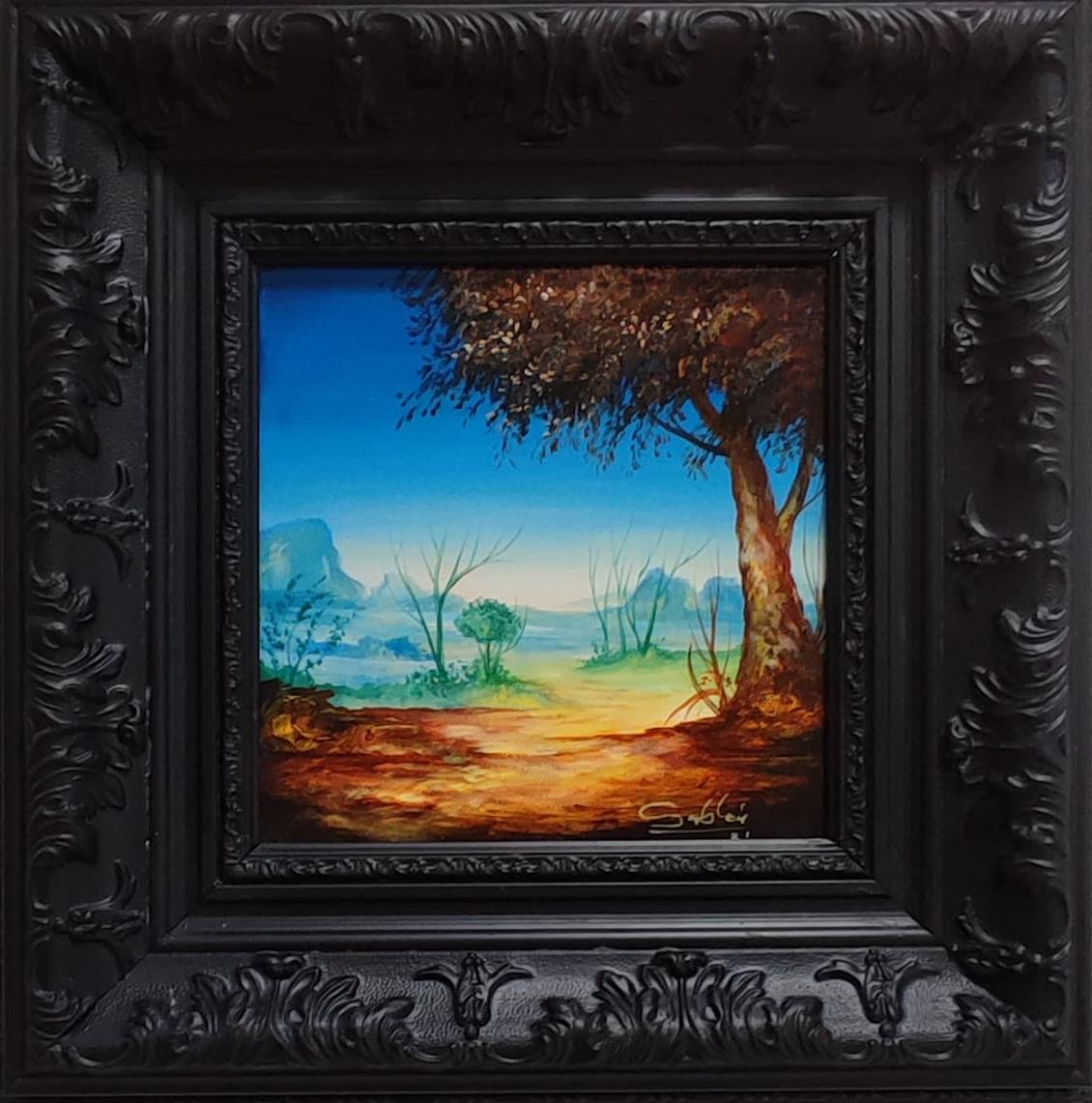 Figurative Painting di Carlos Antonio Sablon Perez - Arte contemporanea cubana di Carlos Sablon - Paysage Onirique II