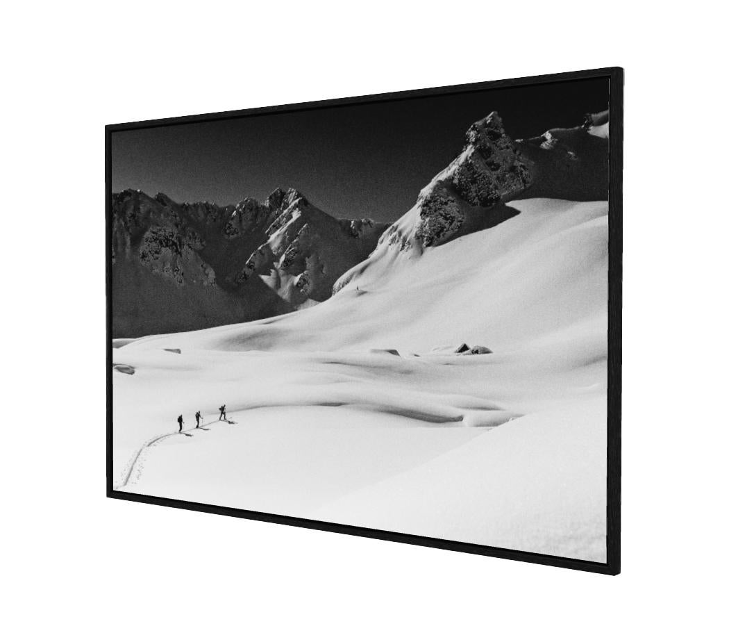 Enroute - Large Mountain Skiing Black & White Art Photography For Sale 1
