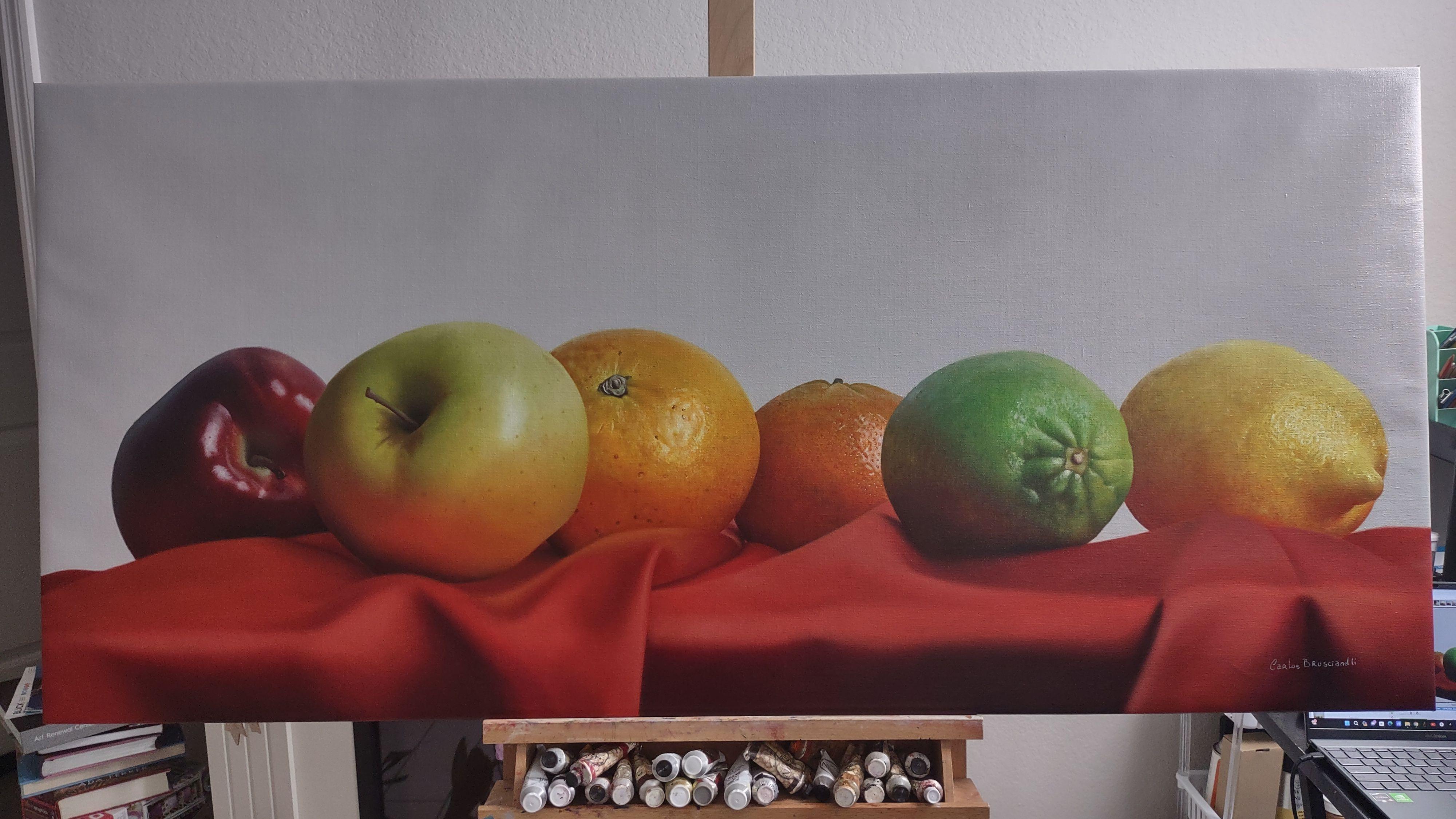 Frutas frescas, Pintura, Óleo sobre lienzo en venta 1