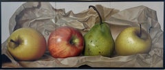 "Früchte auf Papier" (2025) Öl-Stillleben auf Leinwänden