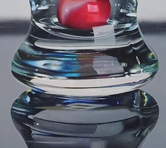 "Marmor im Martini-Glas" (2025) Öl-Stillleben-Gemälde auf Tafel