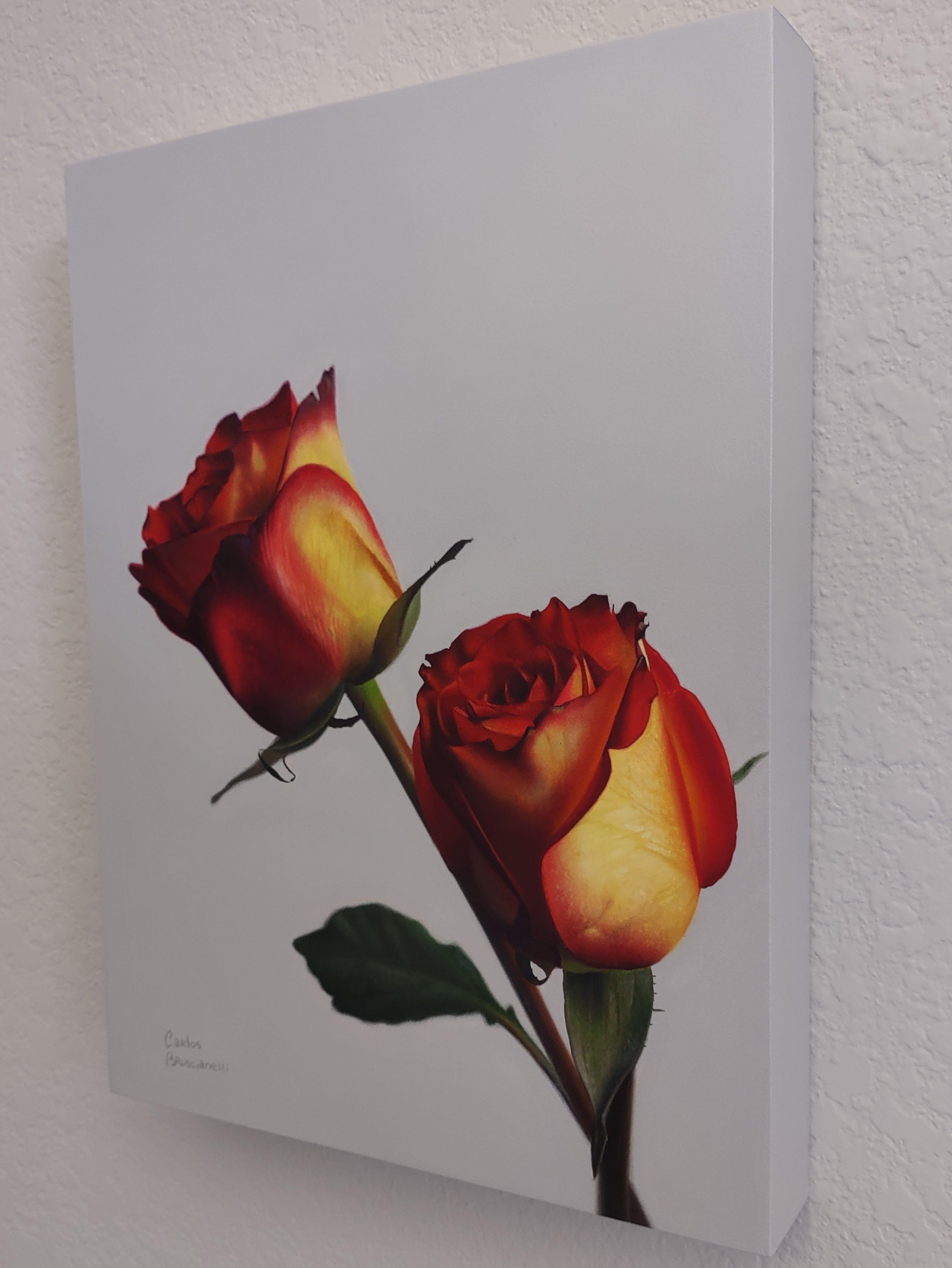 Roses II, Gemälde, Öl auf MDF-Tafel im Angebot 1