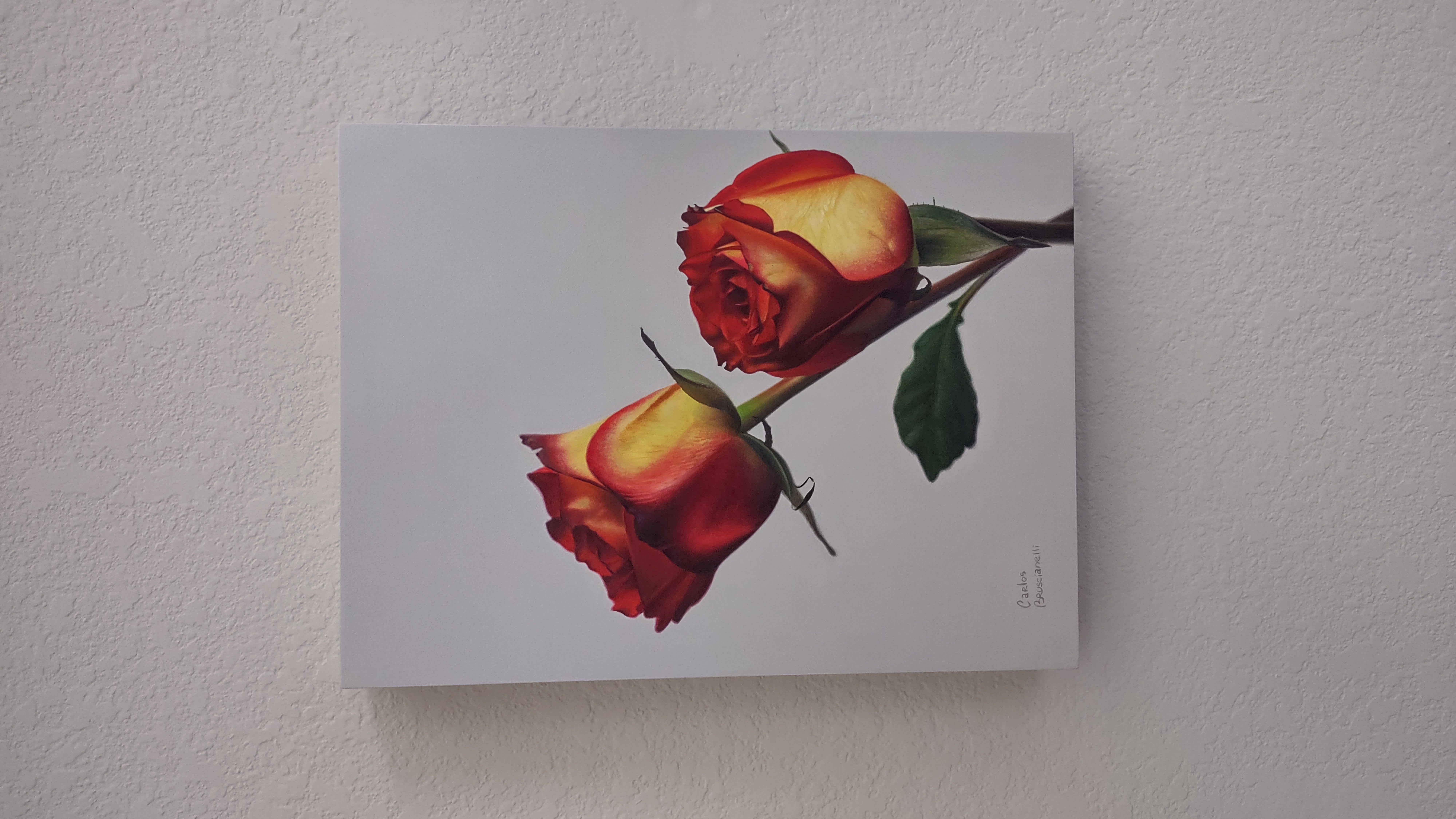 Roses II, Gemälde, Öl auf MDF-Tafel im Angebot 2