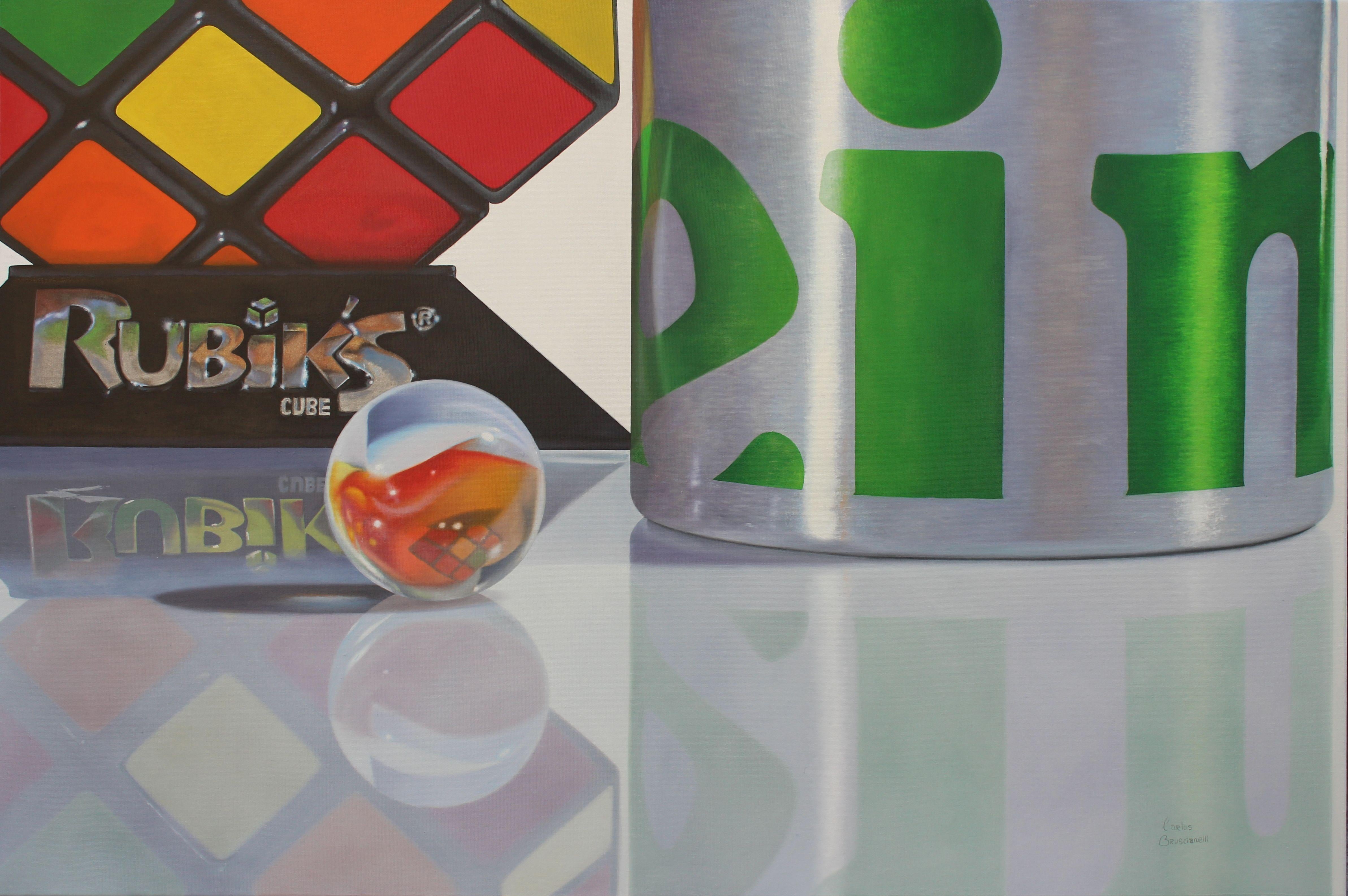 Still-Life Painting de Carlos Bruscianelli - Rubik, Pintura, Óleo sobre lienzo
