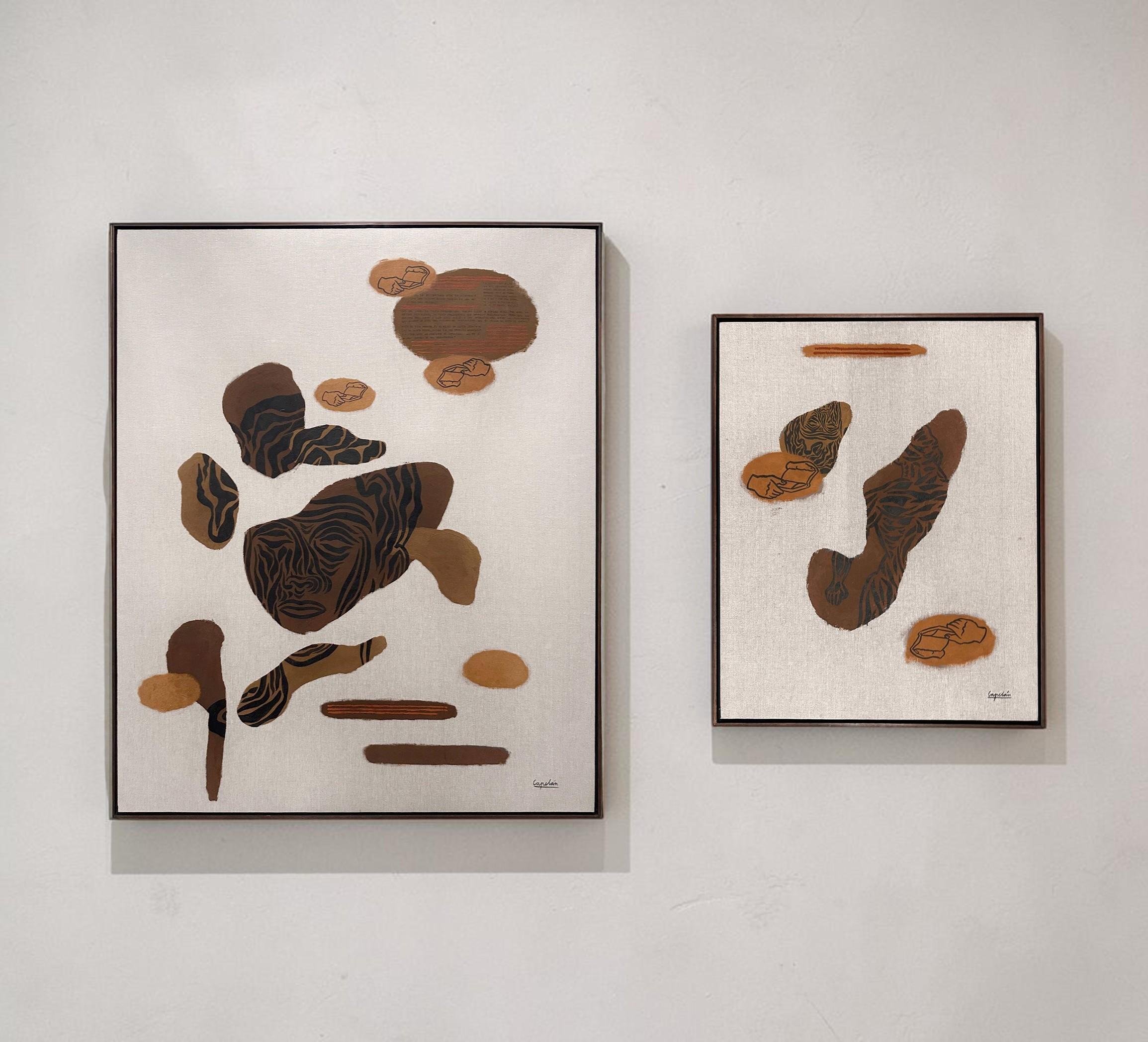 Untitled #94034 and Untitled #94029. Contemporary Mixed Media Painting