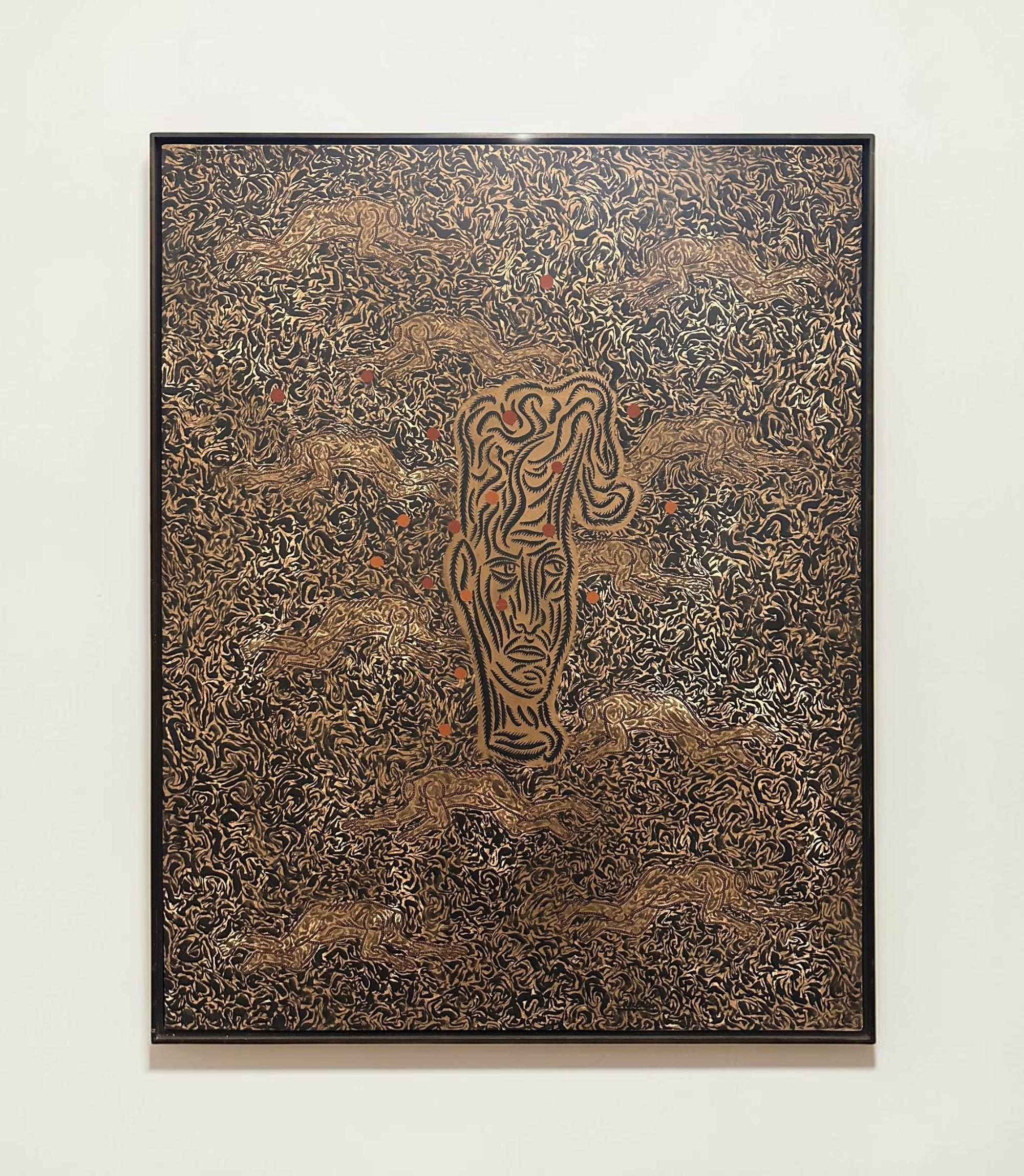 Untitled #94016, Contemporary Mixed Media Canvas Painting