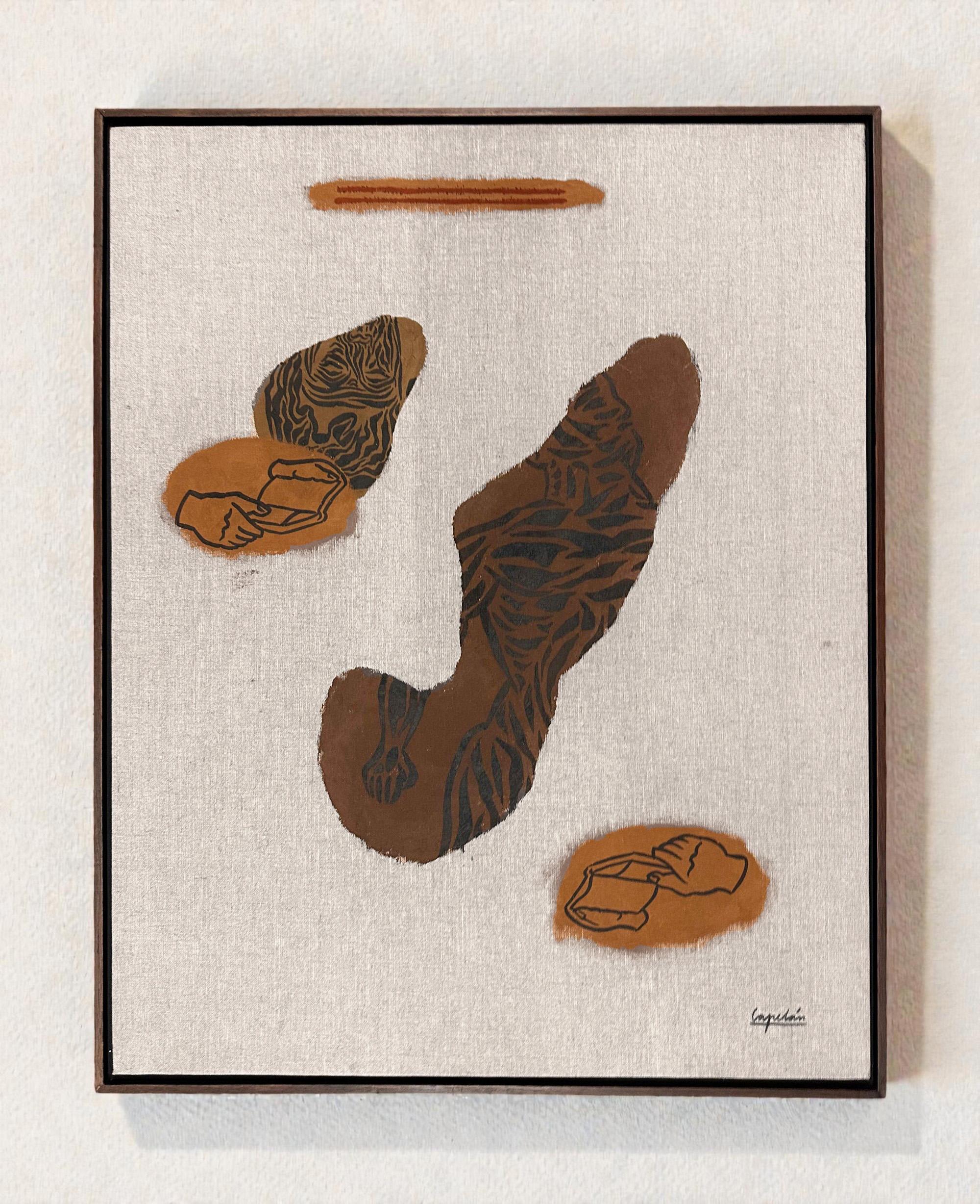 Untitled #94034 Mixed Media on Canvas, Contemporary, Signed