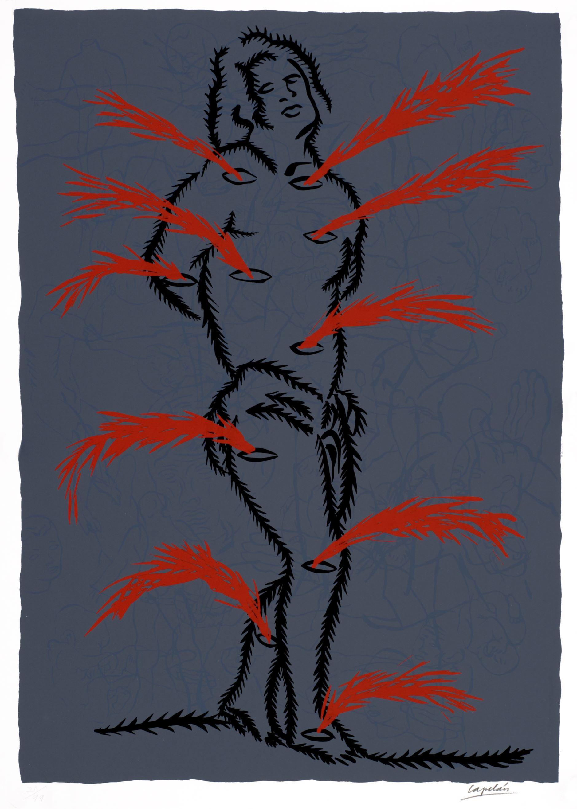 Stampa d'arte originale firmata in edizione limitata dell'Uruguay, in serigrafia, 27x19 pollici.