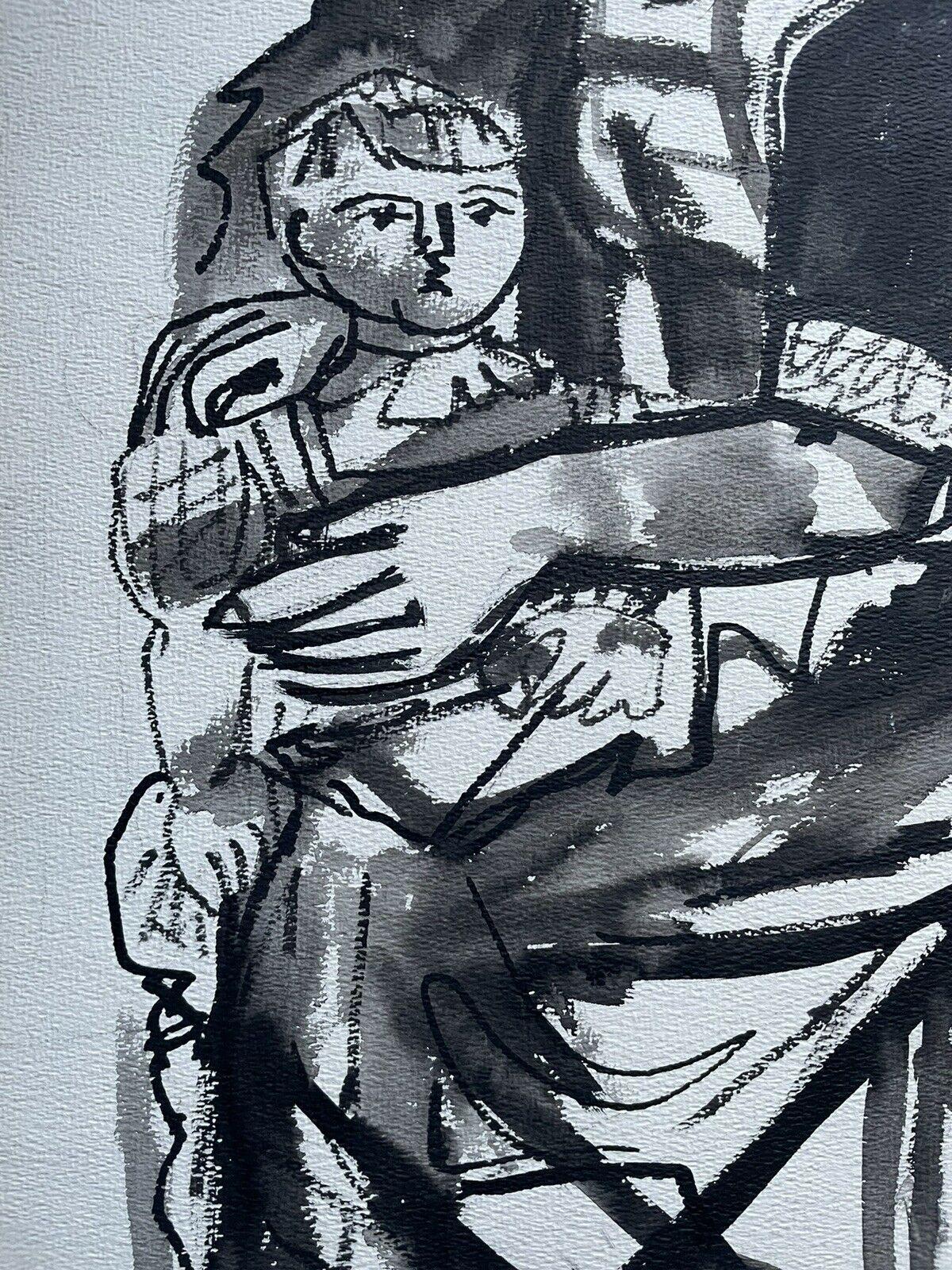 CARLOS CARNERO (1922-1980) LARGE ORIGINAL PAINTING - FERNAND LEGER ASSISTANT - Black Abstract Painting by Carlos Carnero