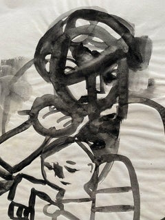 CARLOS CARNERO (1922-1980) STUDIO DI MADRE E FIGLIO - DIPINTO ORIGINALE