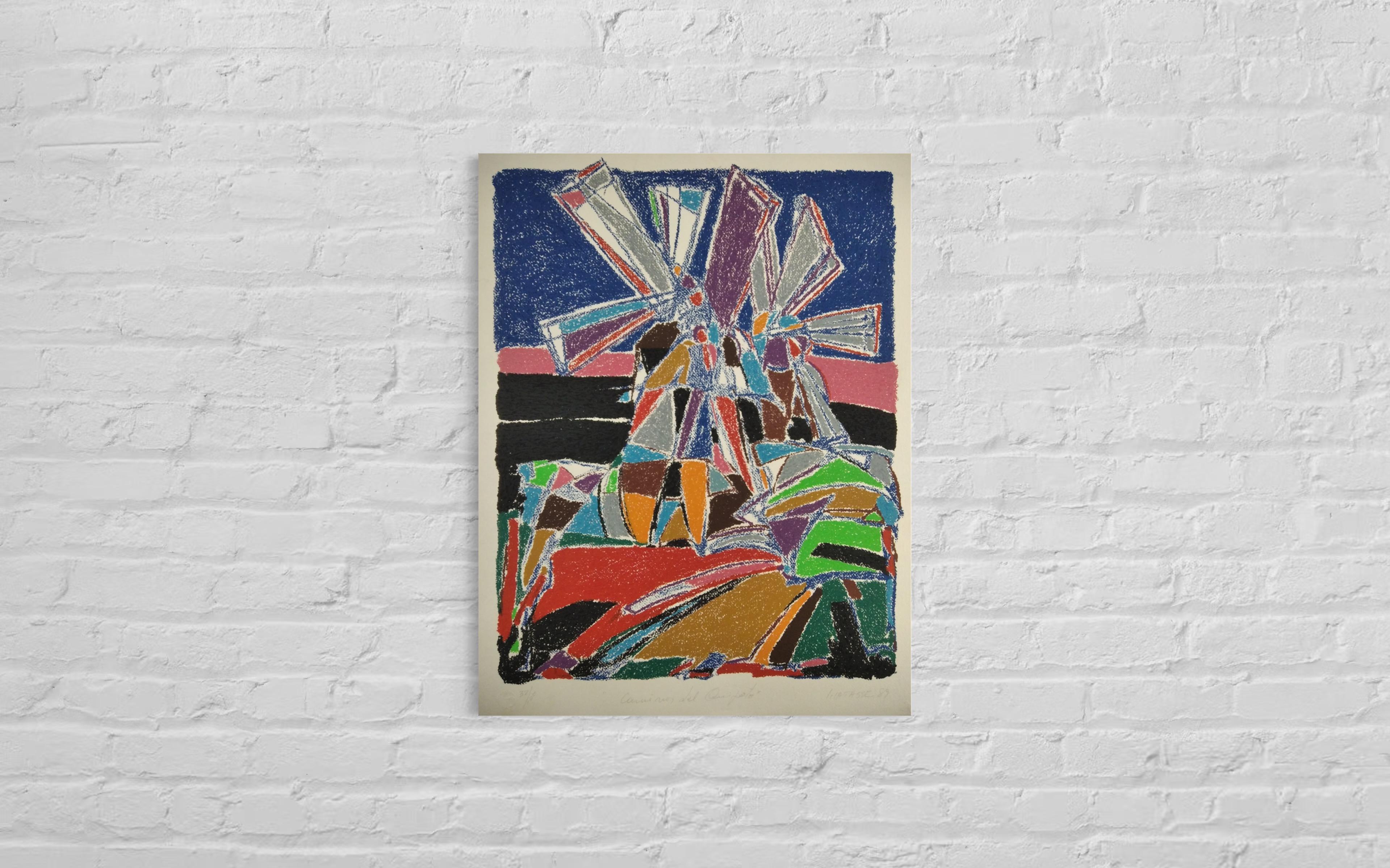 Caminos del Quijote - Abstract Print by Carlos Catasse