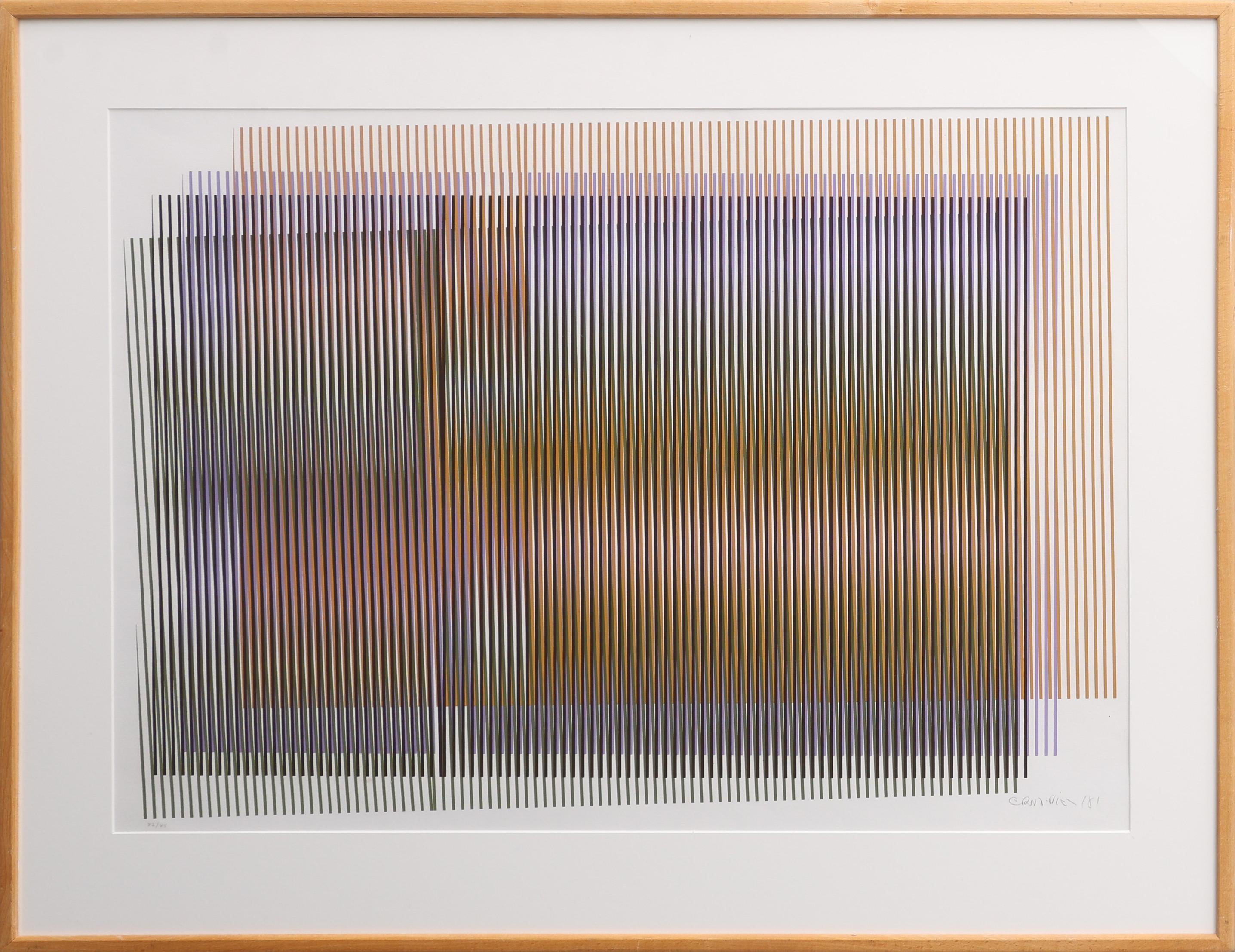 Carlos Cruz-Diez (1923-2019) - Composition cinétique - Sérigraphie sur papier - 1981 - Abstrait Print par Carlos Cruz Diez