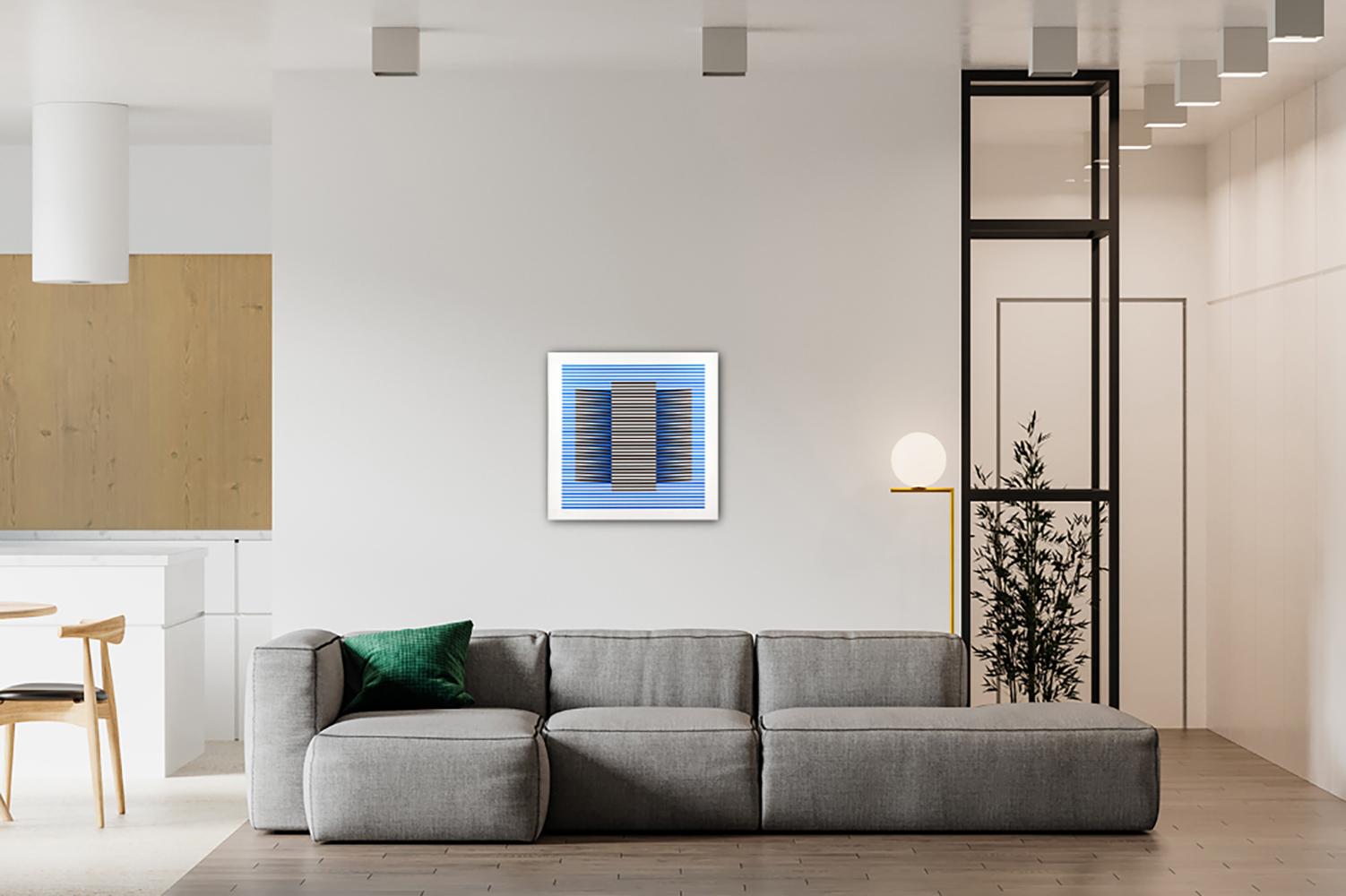 Untitled - Blue Abstract Print by Carlos Cruz Diez